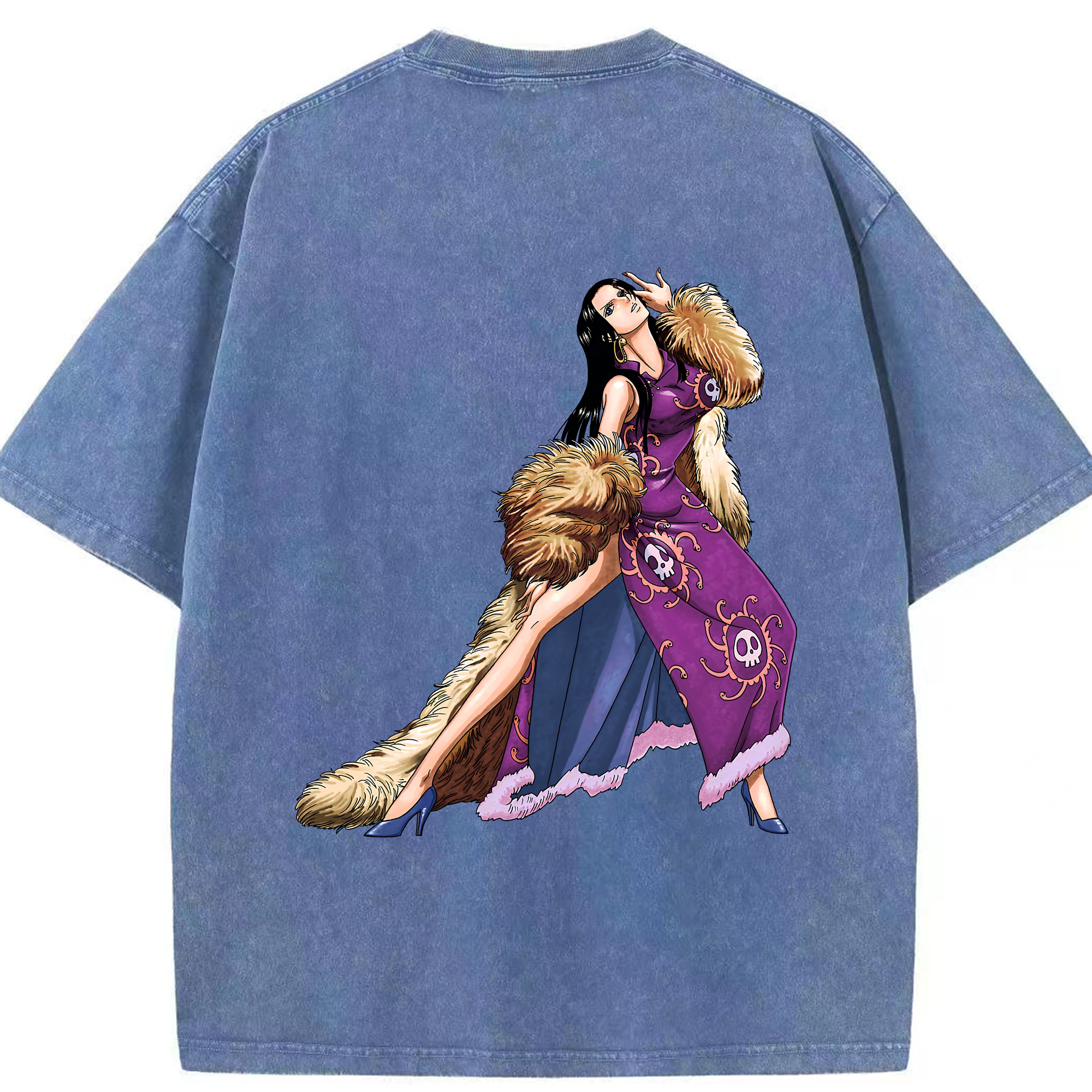 ワンピース ボア・ハンコック ONE PIECE Boa·Hancock 綿100% ヴィンテージ風 半袖Tシャツ（背面プリント）
