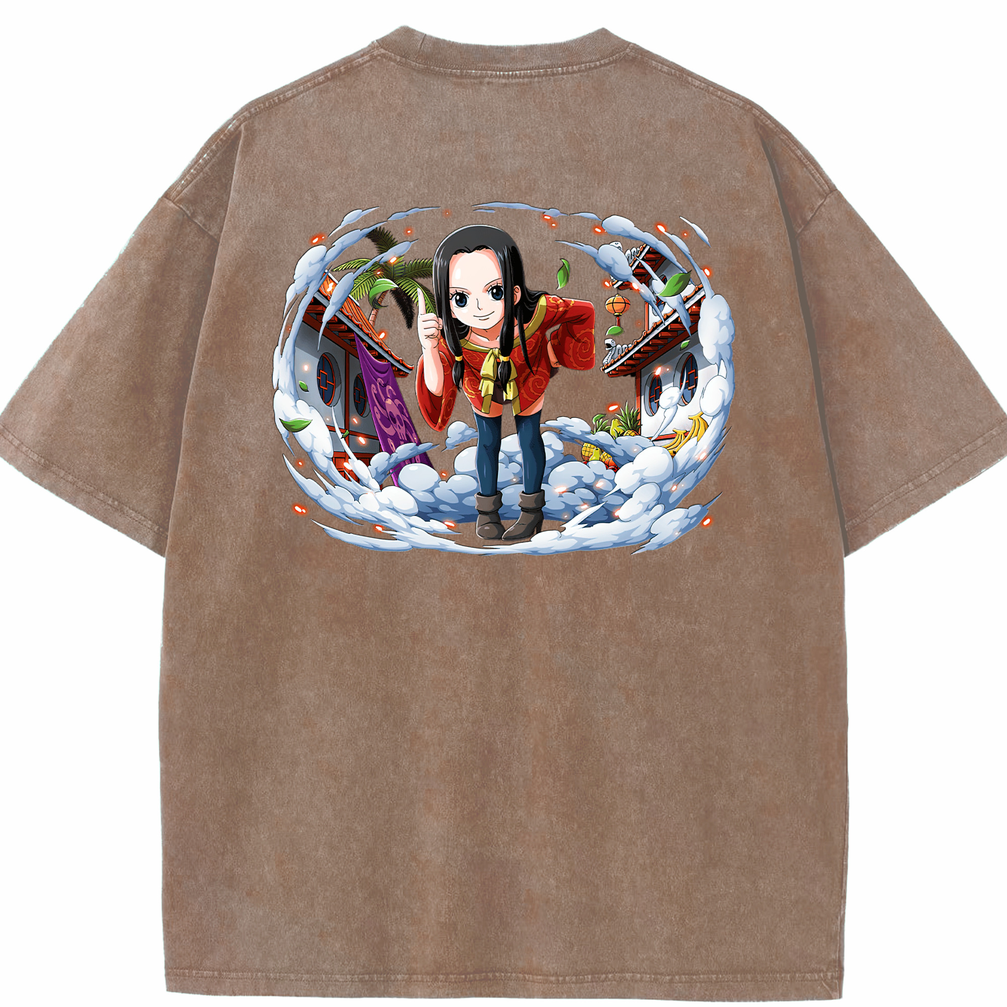 ワンピース ボア・ハンコック ONE PIECE Boa·Hancock 綿100% ヴィンテージ風 半袖Tシャツ（背面プリント）