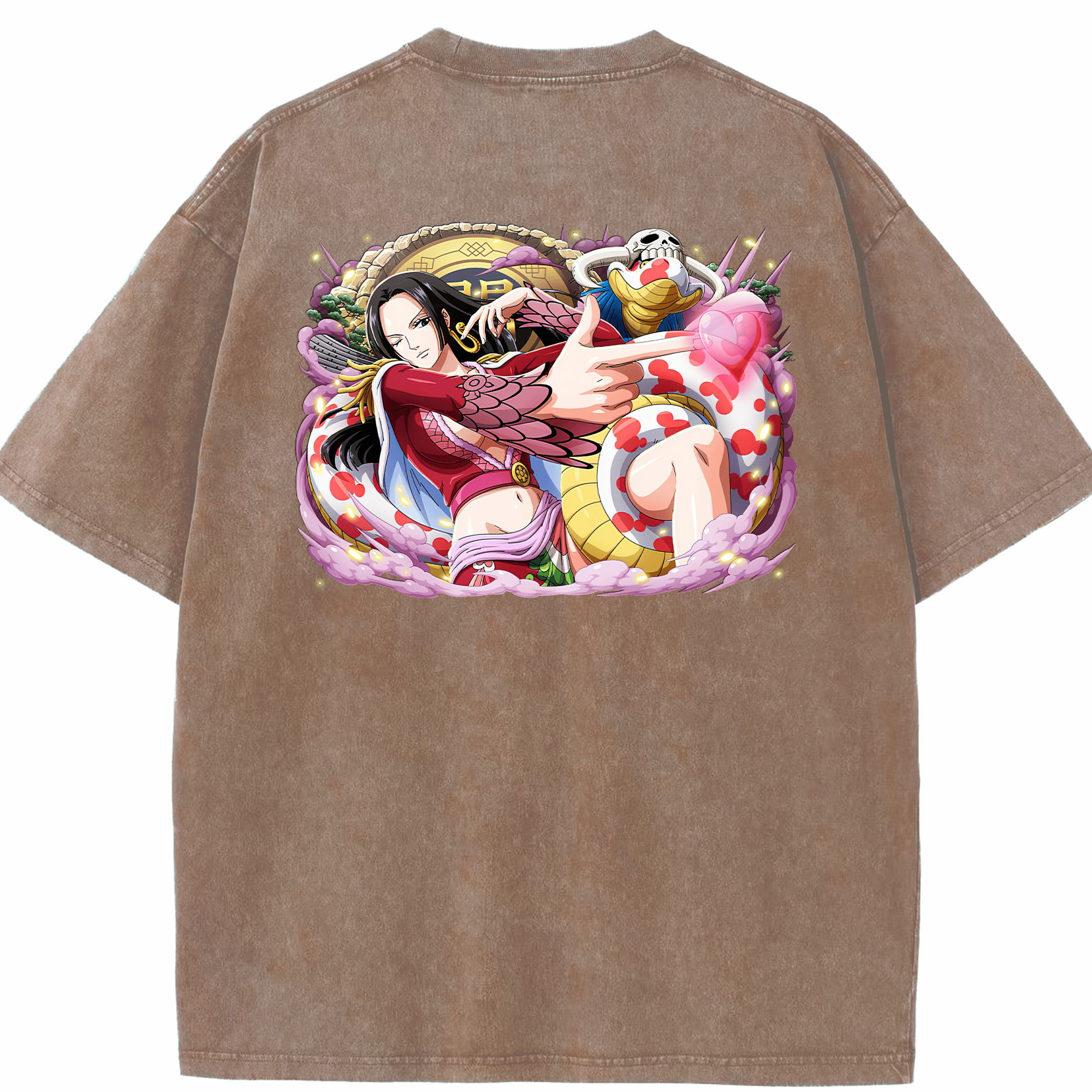 ワンピース ボア・ハンコック ONE PIECE Boa·Hancock 綿100% ヴィンテージ風 半袖Tシャツ（背面プリント）
