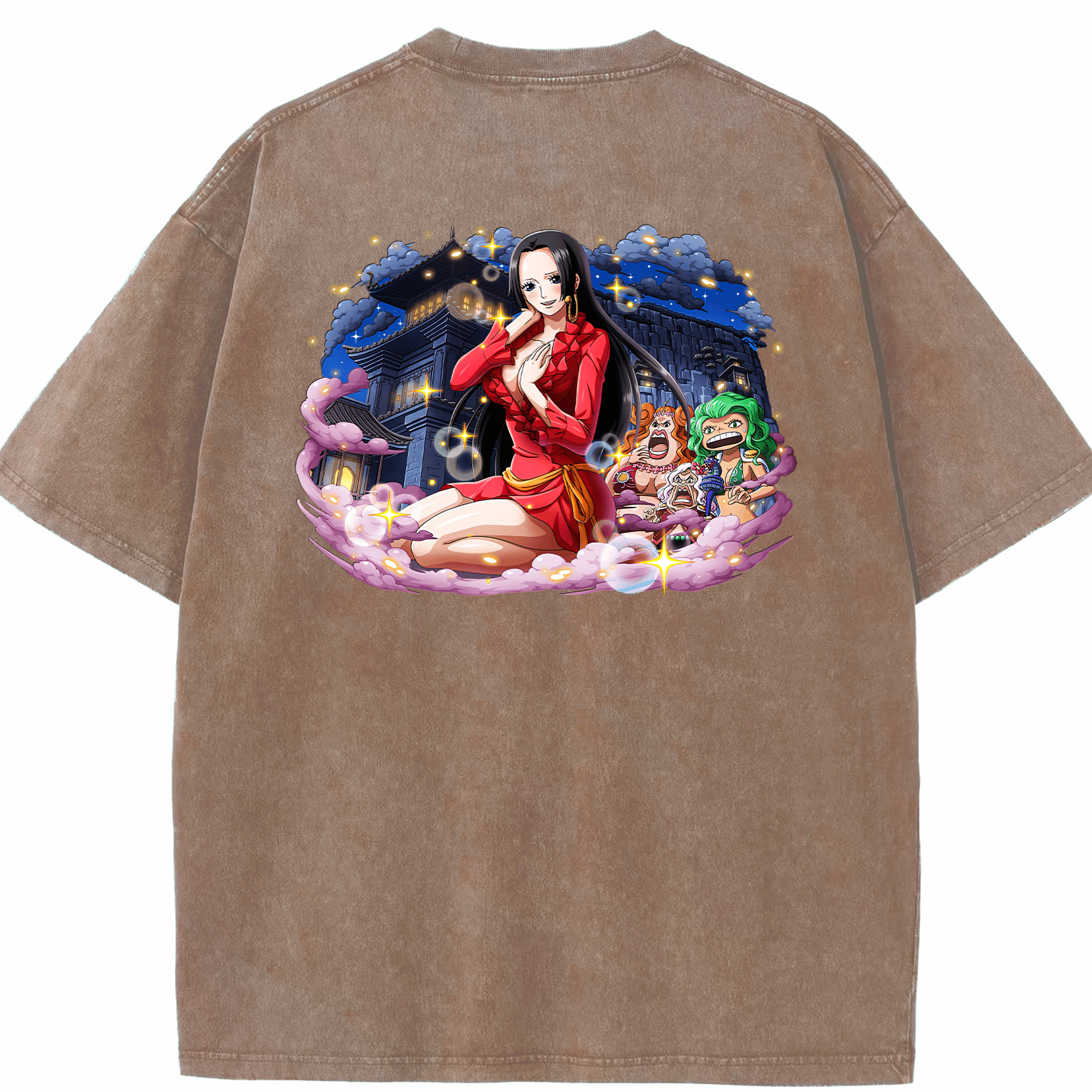 ワンピース ボア・ハンコック ONE PIECE Boa·Hancock 綿100% ヴィンテージ風 半袖Tシャツ（背面プリント）
