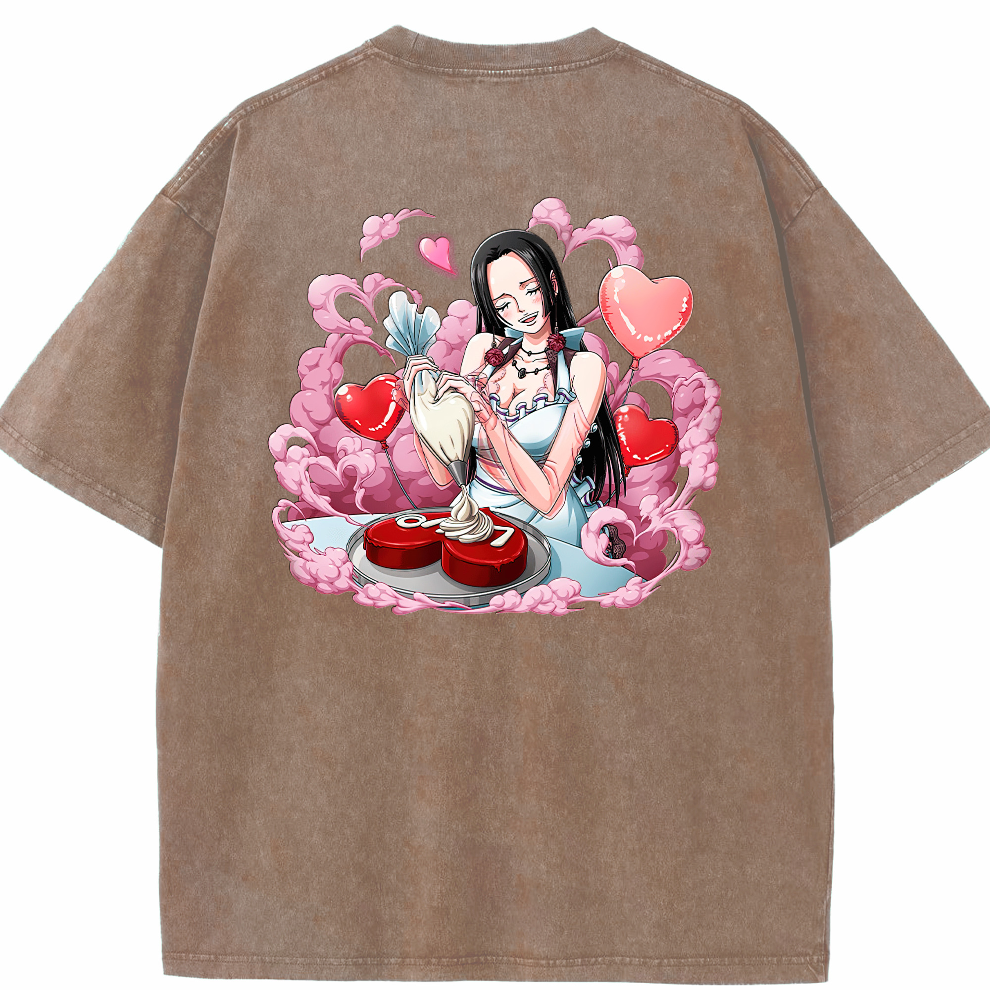ワンピース ボア・ハンコック ONE PIECE Boa·Hancock 綿100% ヴィンテージ風 半袖Tシャツ（背面プリント）