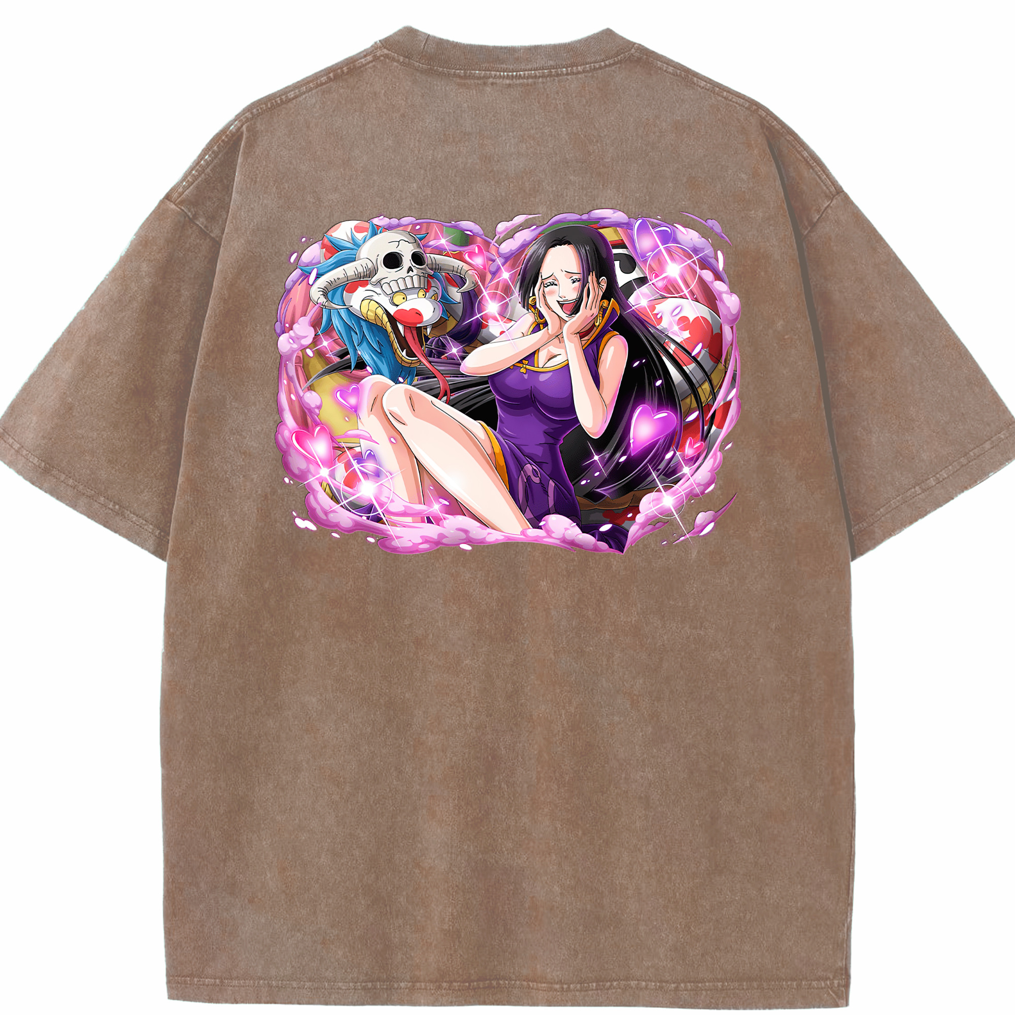 ワンピース ボア・ハンコック ONE PIECE Boa·Hancock 綿100% ヴィンテージ風 半袖Tシャツ（背面プリント）