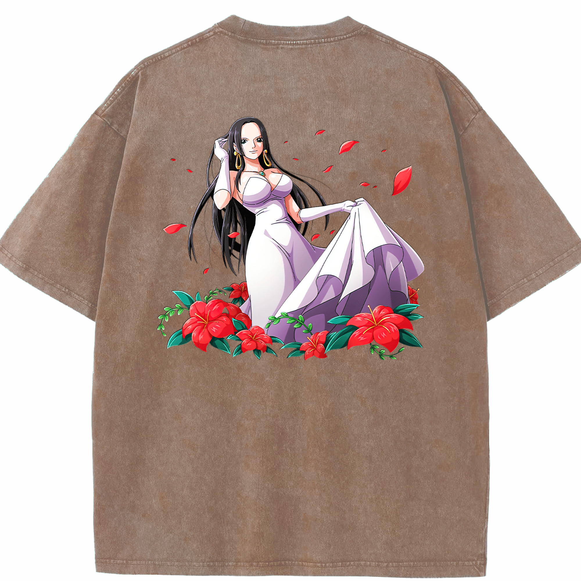 ワンピース ボア・ハンコック ONE PIECE Boa·Hancock 綿100% ヴィンテージ風 半袖Tシャツ（背面プリント）