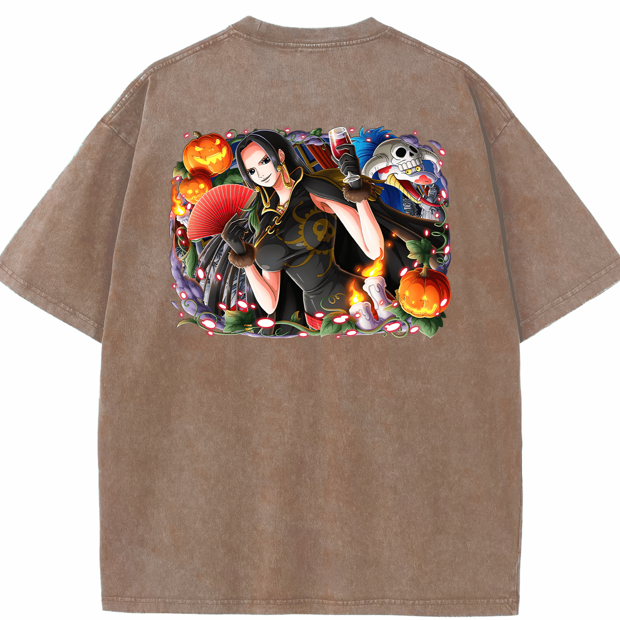 ワンピース ボア・ハンコック ONE PIECE Boa·Hancock 綿100% ヴィンテージ風 半袖Tシャツ（背面プリント）