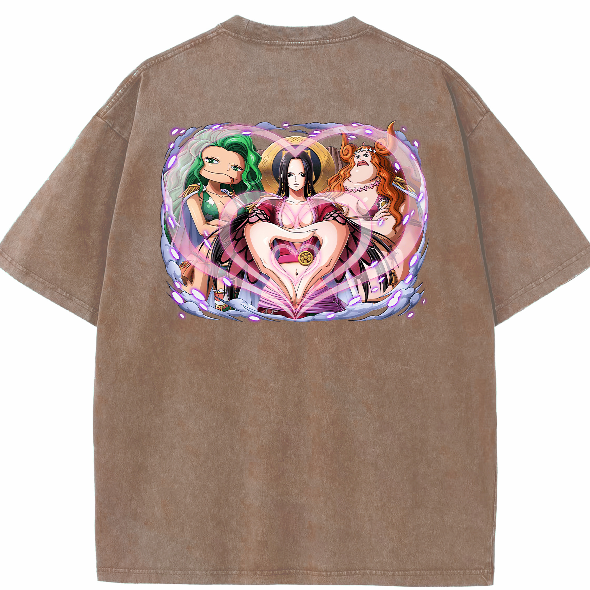 ワンピース ボア・ハンコック ONE PIECE Boa·Hancock 綿100% ヴィンテージ風 半袖Tシャツ（背面プリント）