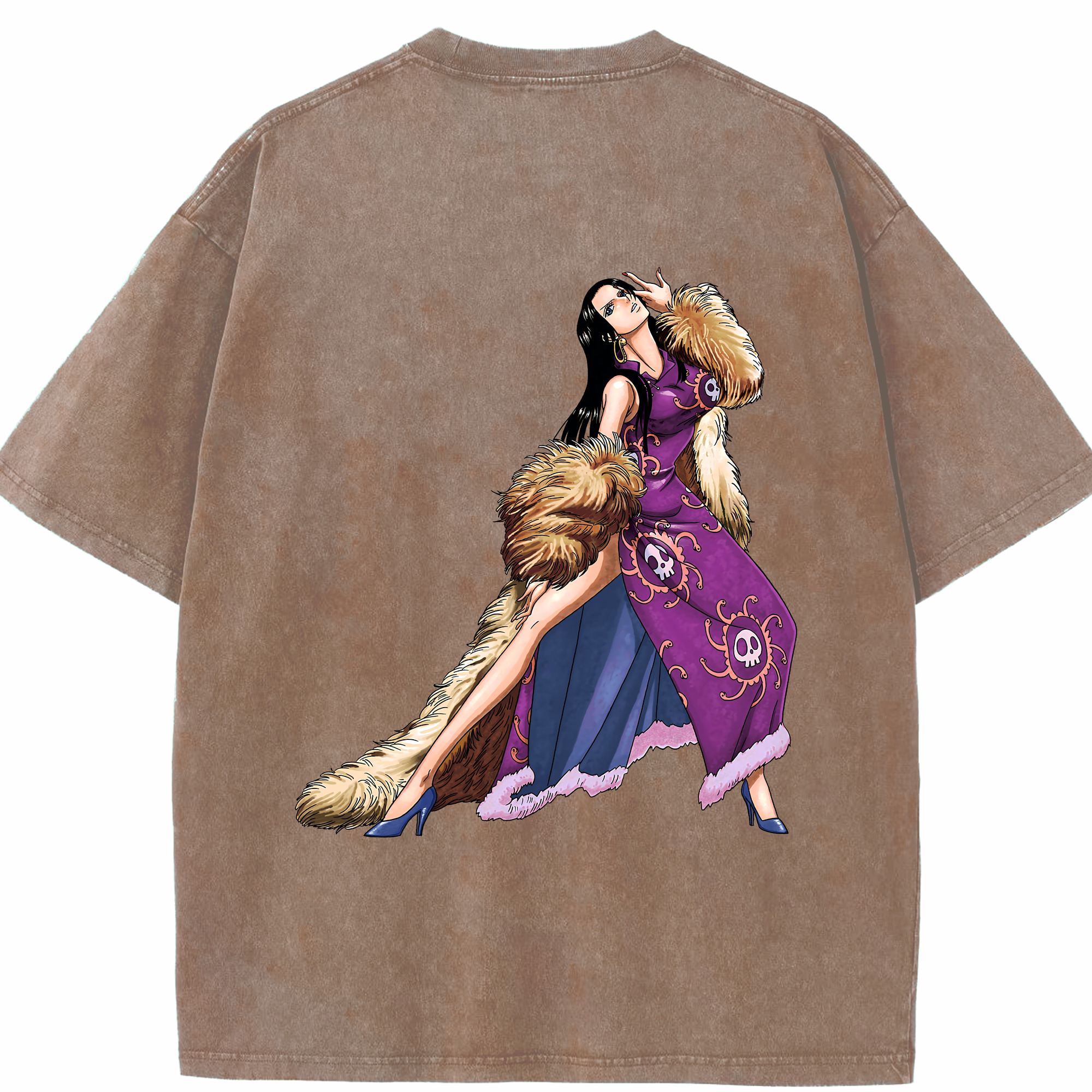 ワンピース ボア・ハンコック ONE PIECE Boa·Hancock 綿100% ヴィンテージ風 半袖Tシャツ（背面プリント）
