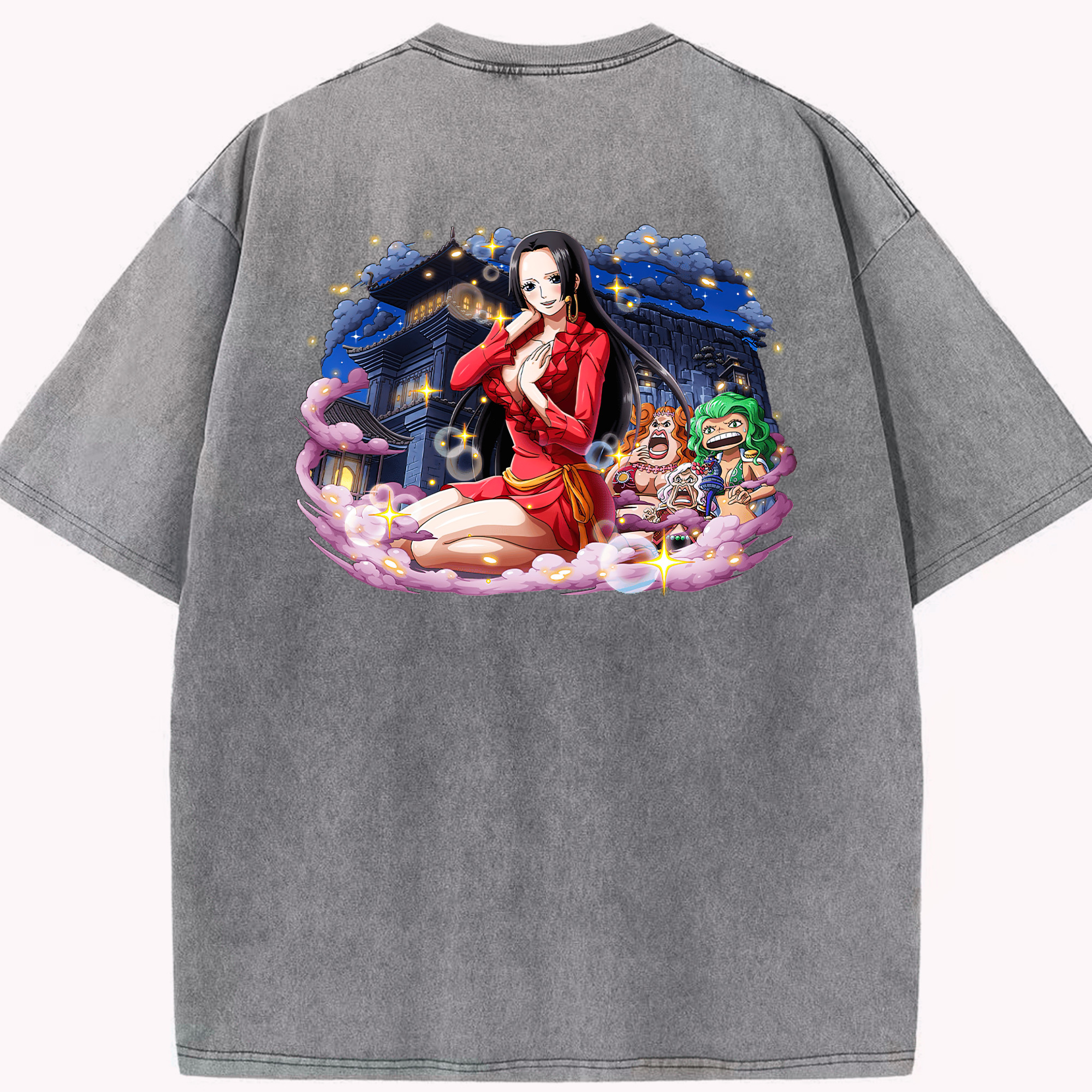 ワンピース ボア・ハンコック ONE PIECE Boa·Hancock 綿100% ヴィンテージ風 半袖Tシャツ（背面プリント）