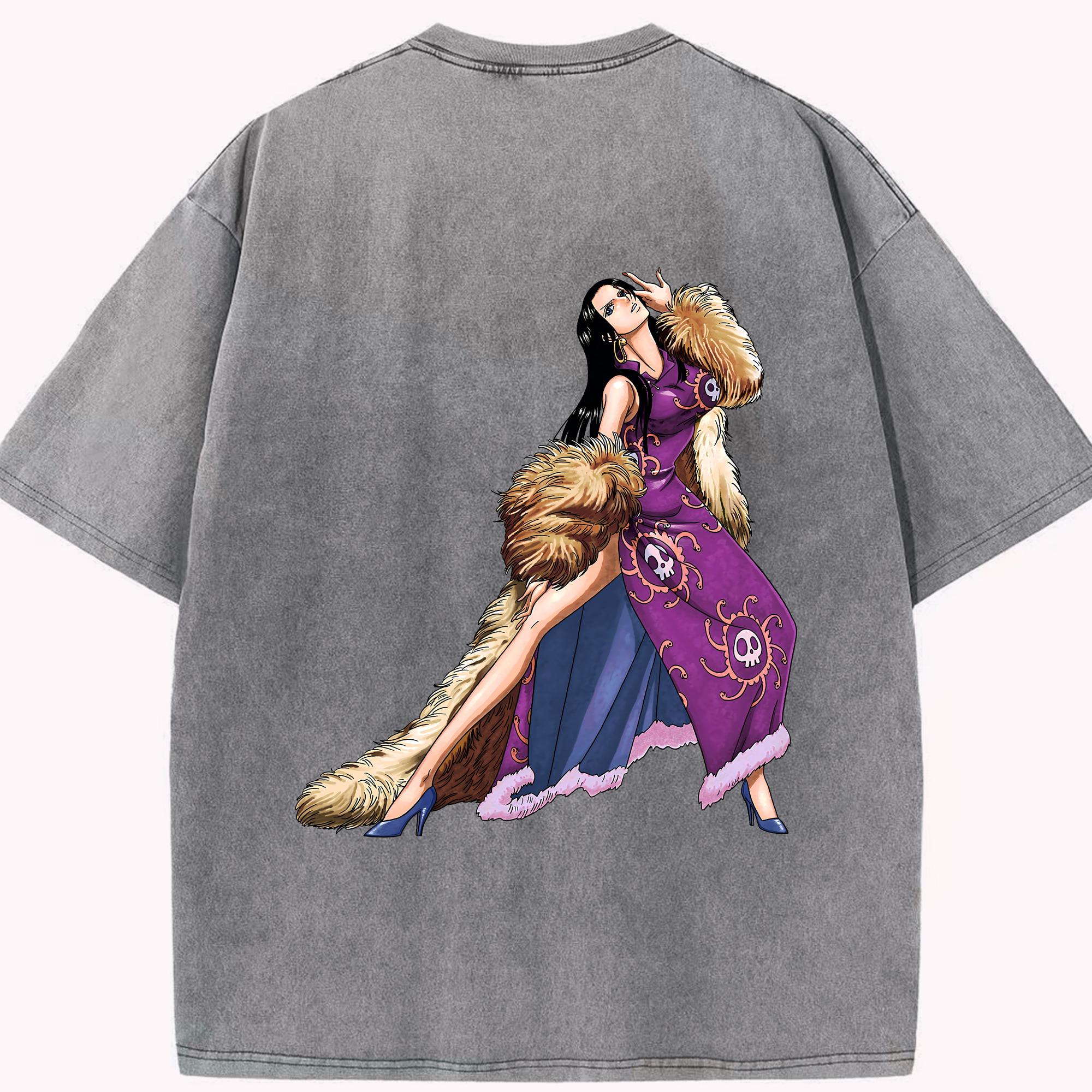 ワンピース ボア・ハンコック ONE PIECE Boa·Hancock 綿100% ヴィンテージ風 半袖Tシャツ（背面プリント）