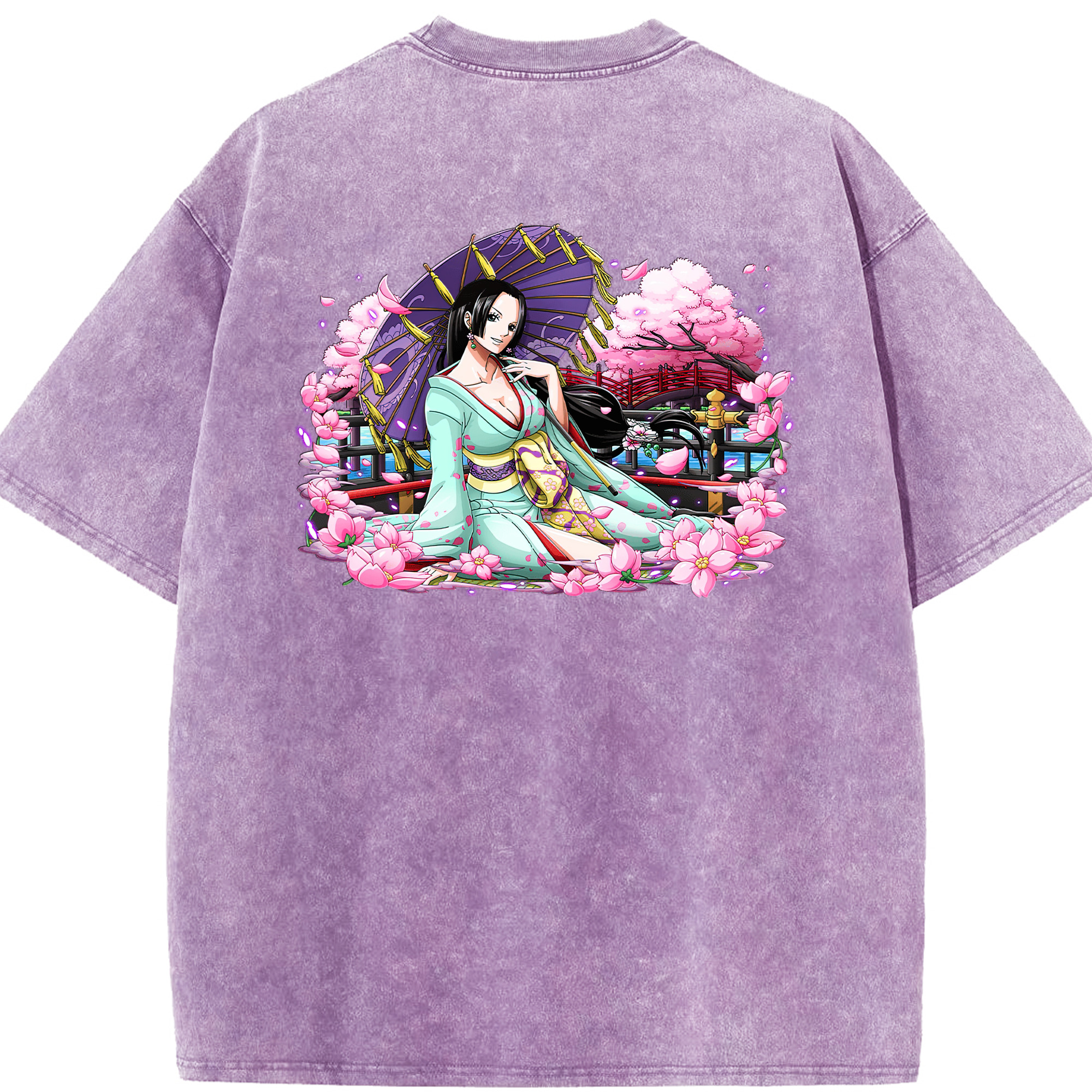 ワンピース ボア・ハンコック ONE PIECE Boa·Hancock 綿100% ヴィンテージ風 半袖Tシャツ（背面プリント）