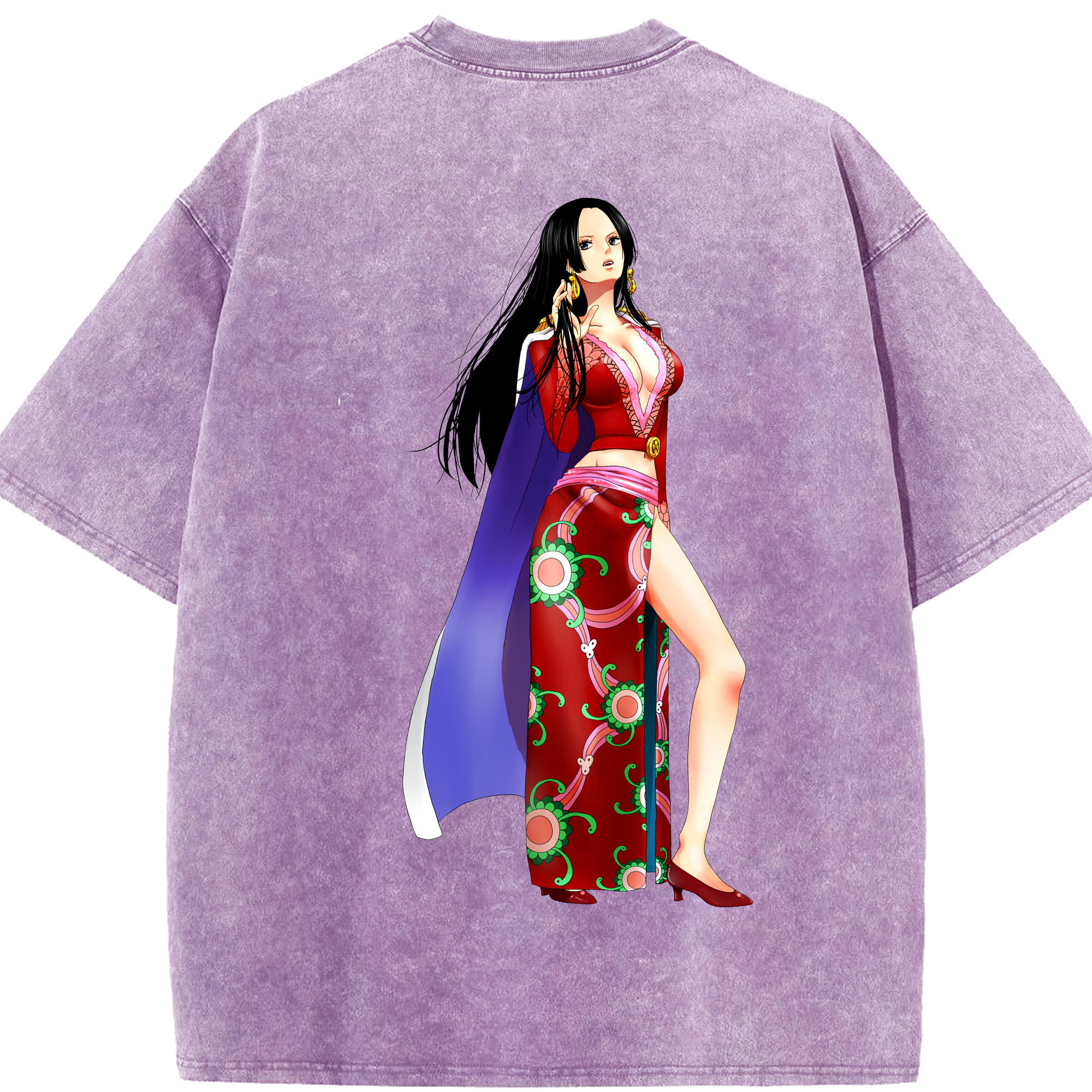 ワンピース ボア・ハンコック ONE PIECE Boa·Hancock 綿100% ヴィンテージ風 半袖Tシャツ（背面プリント）
