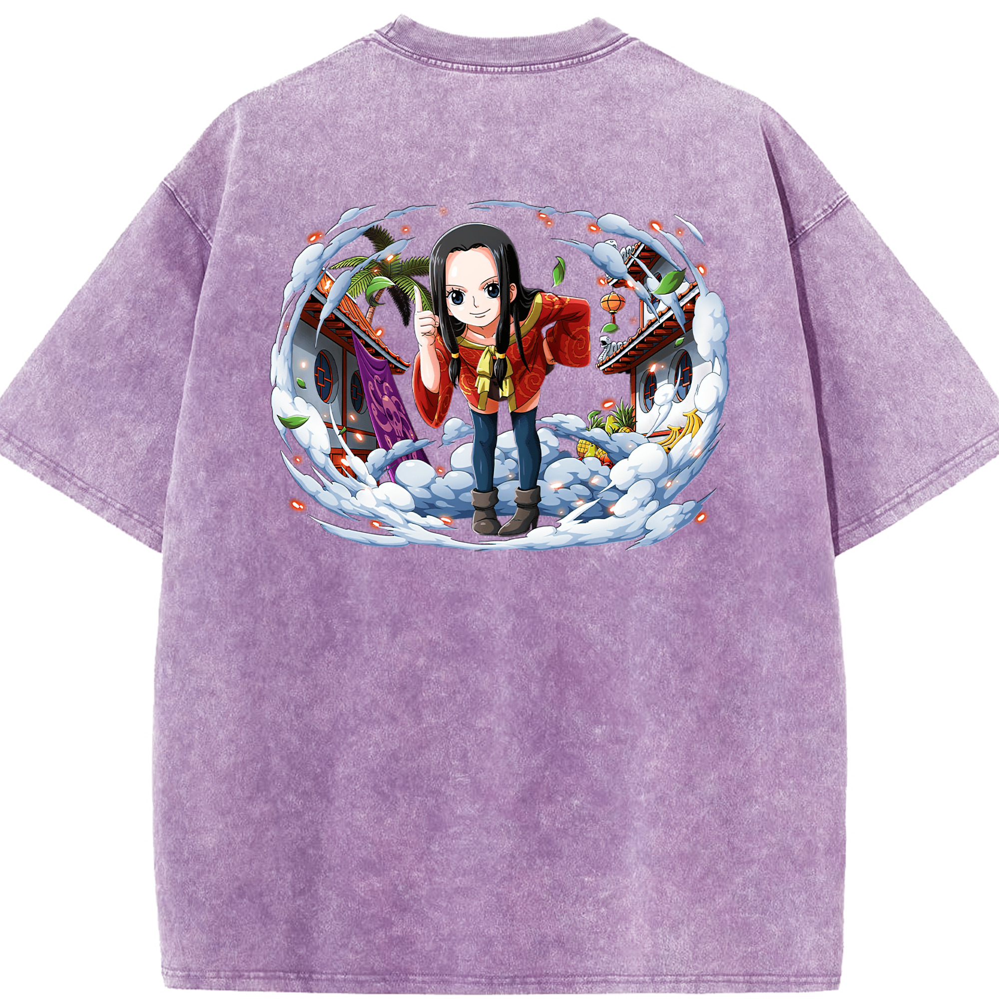 ワンピース ボア・ハンコック ONE PIECE Boa·Hancock 綿100% ヴィンテージ風 半袖Tシャツ（背面プリント）