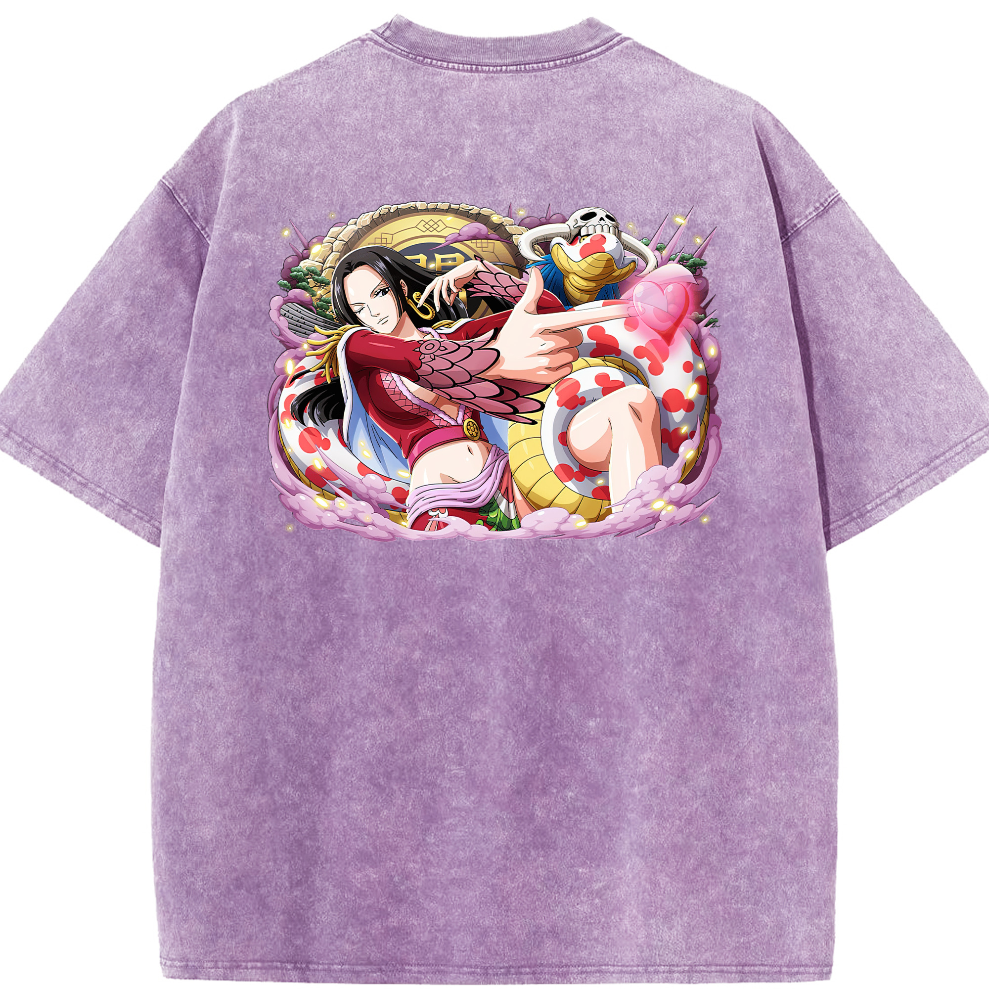 ワンピース ボア・ハンコック ONE PIECE Boa·Hancock 綿100% ヴィンテージ風 半袖Tシャツ（背面プリント）