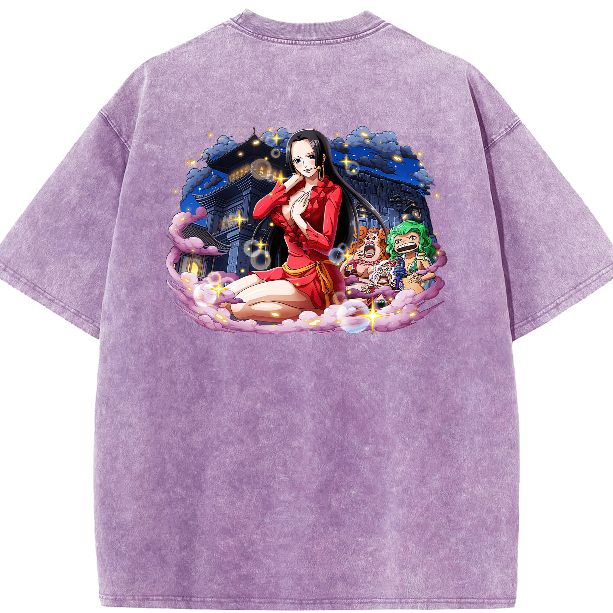 ワンピース ボア・ハンコック ONE PIECE Boa·Hancock 綿100% ヴィンテージ風 半袖Tシャツ（背面プリント）