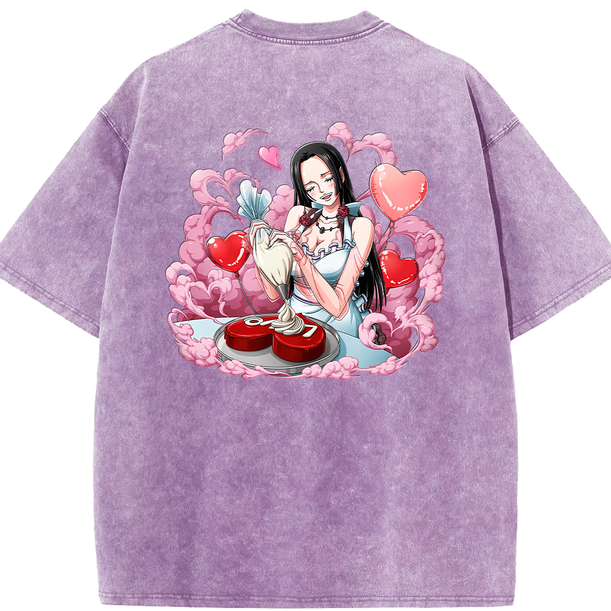 ワンピース ボア・ハンコック ONE PIECE Boa·Hancock 綿100% ヴィンテージ風 半袖Tシャツ（背面プリント）