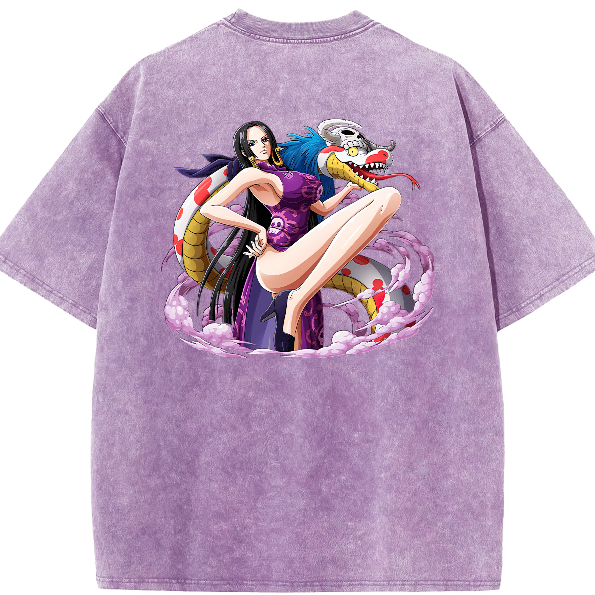 ワンピース ボア・ハンコック ONE PIECE Boa·Hancock 綿100% ヴィンテージ風 半袖Tシャツ（背面プリント）