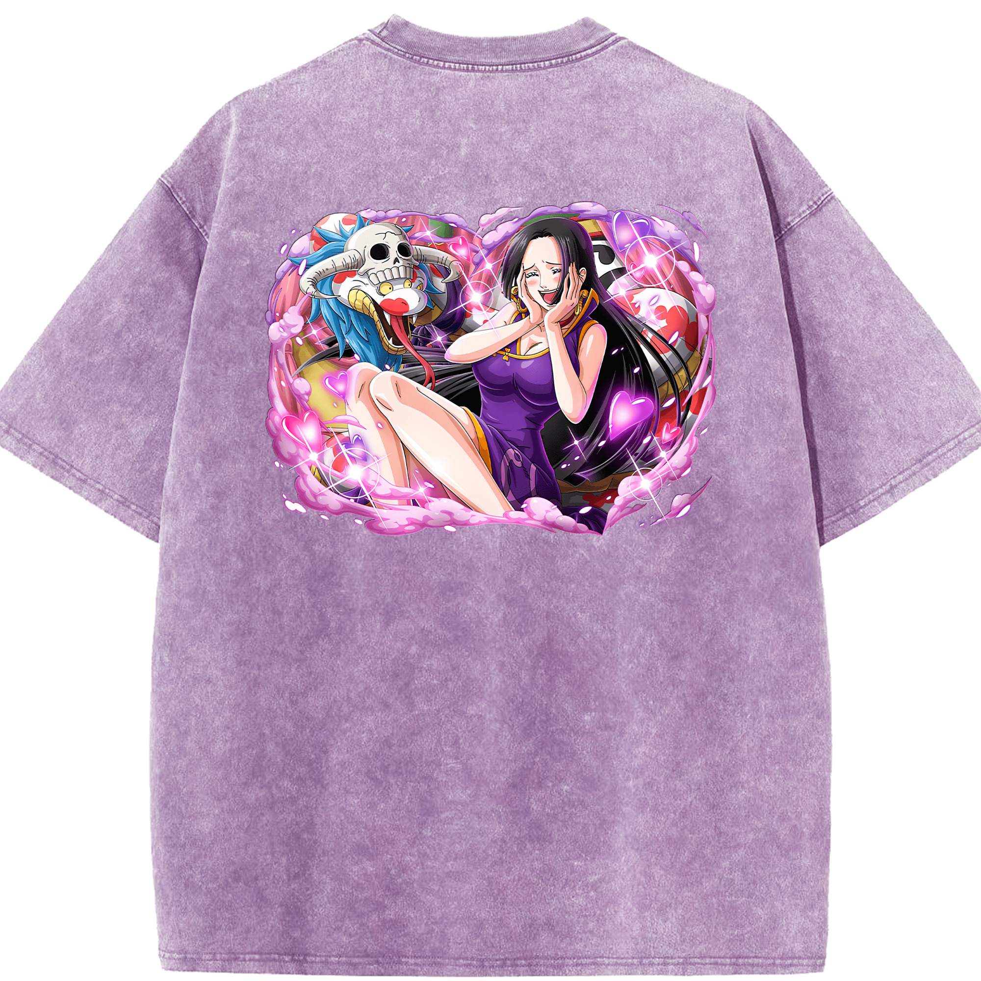 ワンピース ボア・ハンコック ONE PIECE Boa·Hancock 綿100% ヴィンテージ風 半袖Tシャツ（背面プリント）