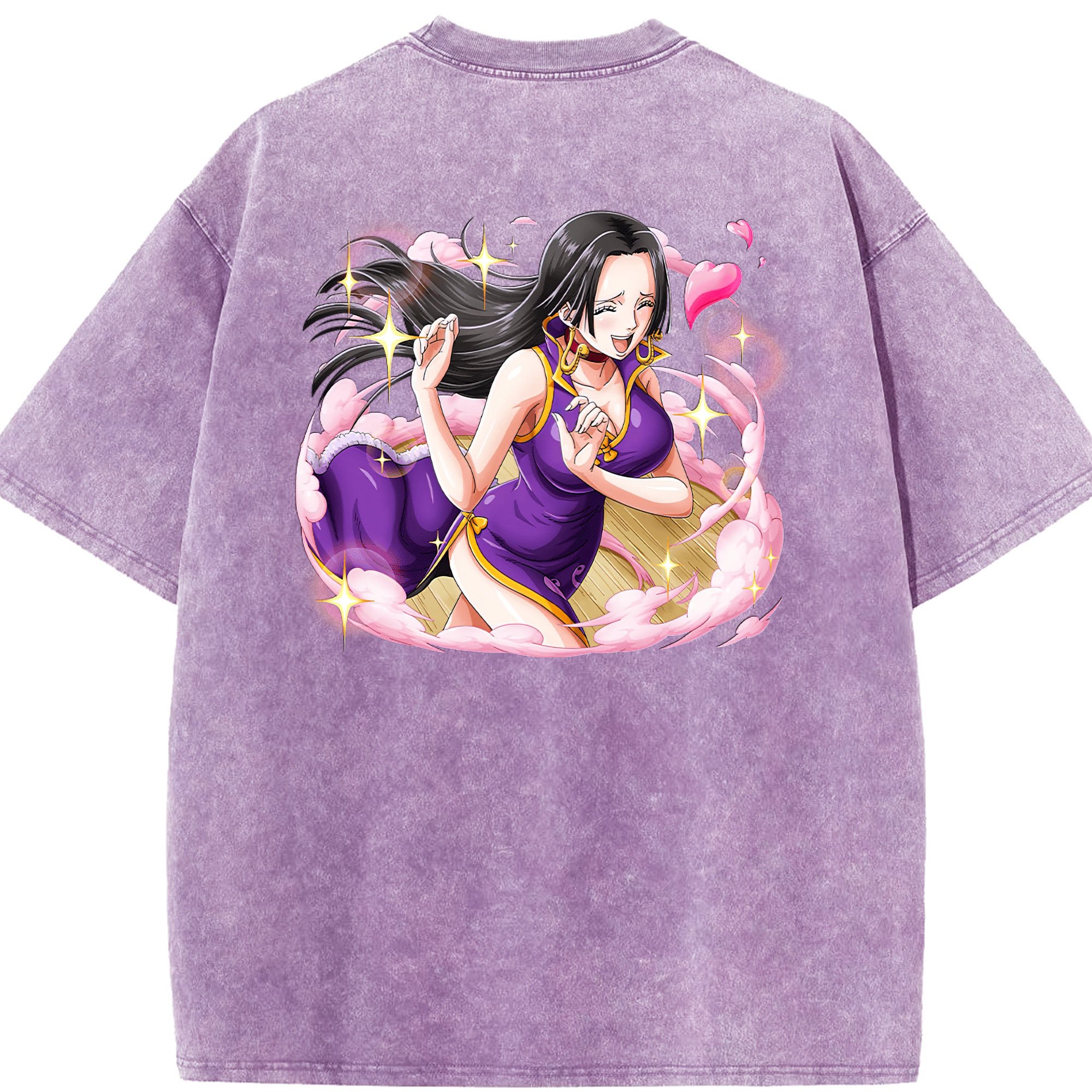 ワンピース ボア・ハンコック ONE PIECE Boa·Hancock 綿100% ヴィンテージ風 半袖Tシャツ（背面プリント）