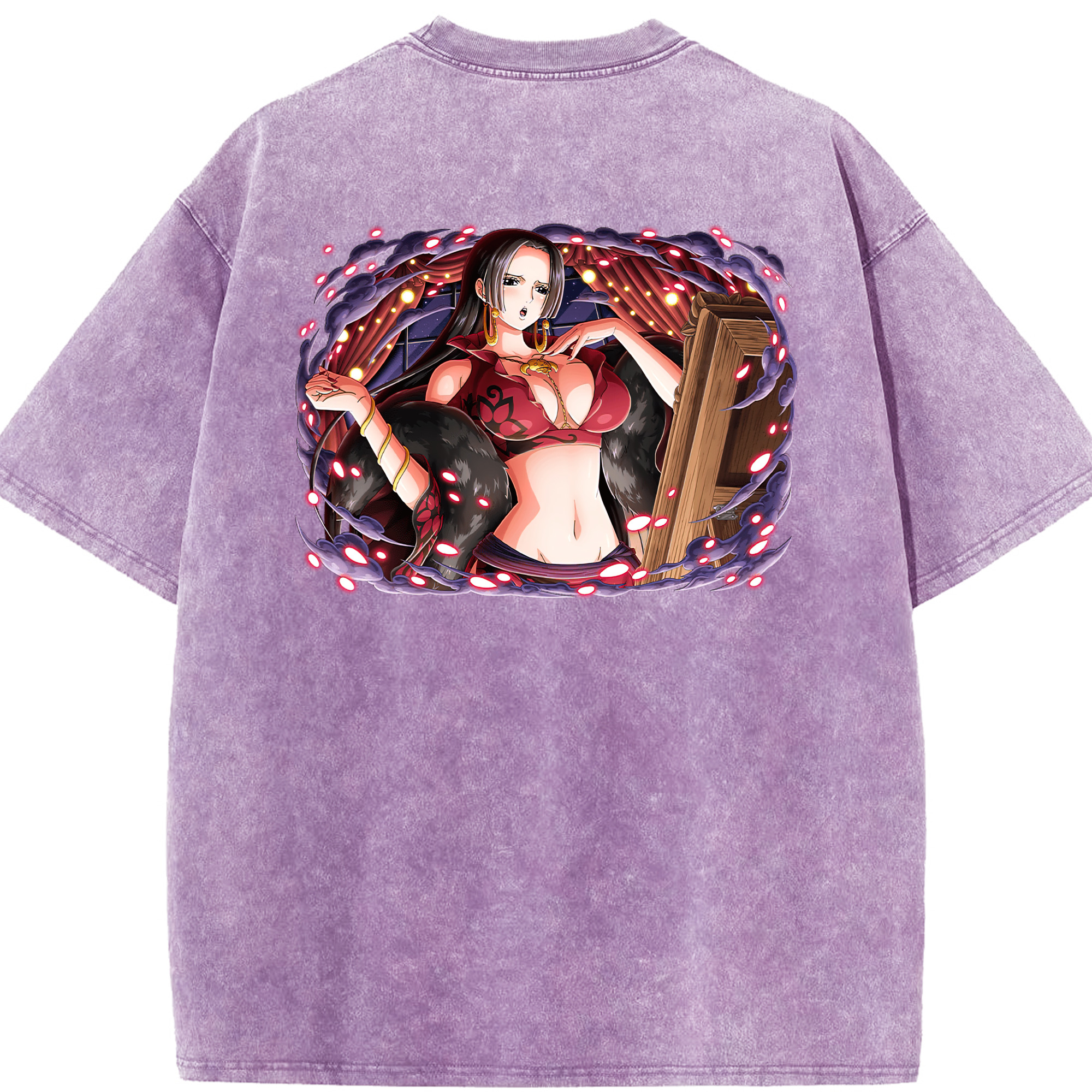 ワンピース ボア・ハンコック ONE PIECE Boa·Hancock 綿100% ヴィンテージ風 半袖Tシャツ（背面プリント）