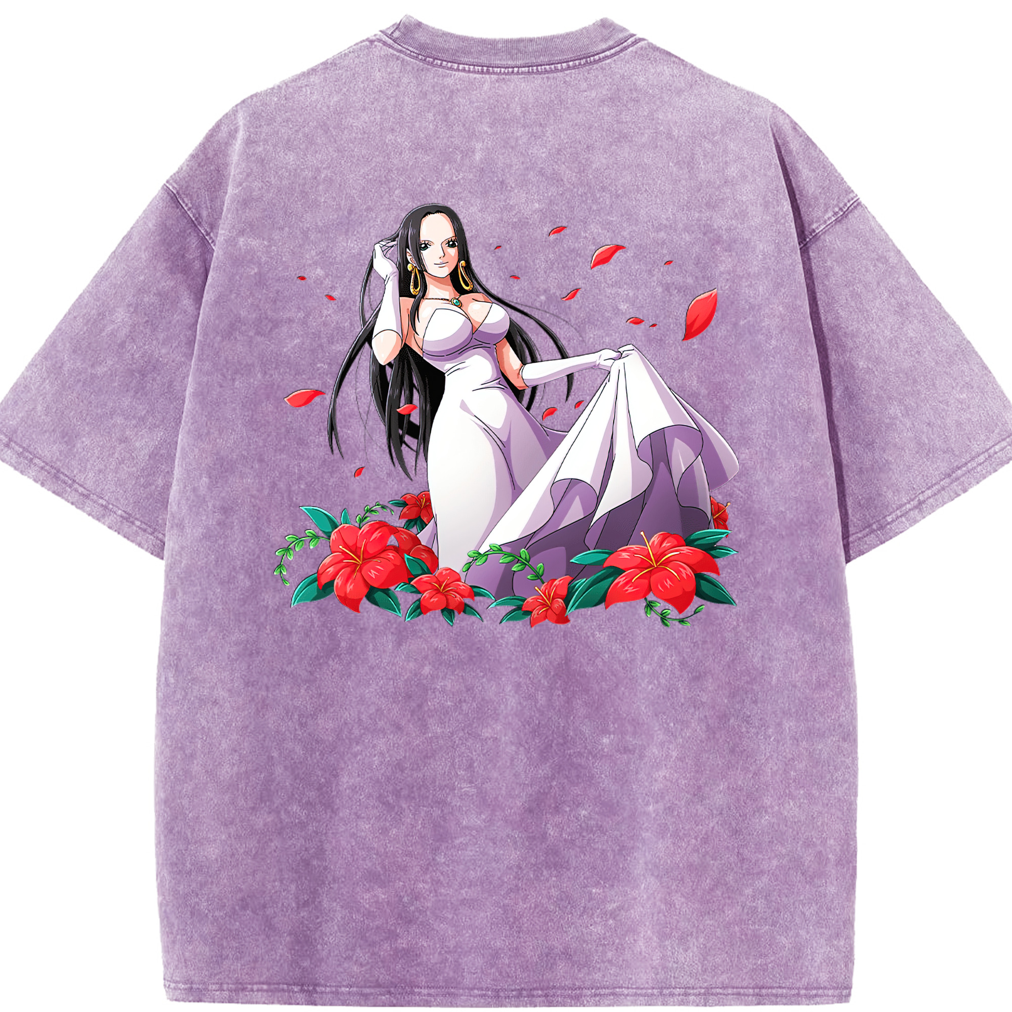 ワンピース ボア・ハンコック ONE PIECE Boa·Hancock 綿100% ヴィンテージ風 半袖Tシャツ（背面プリント）