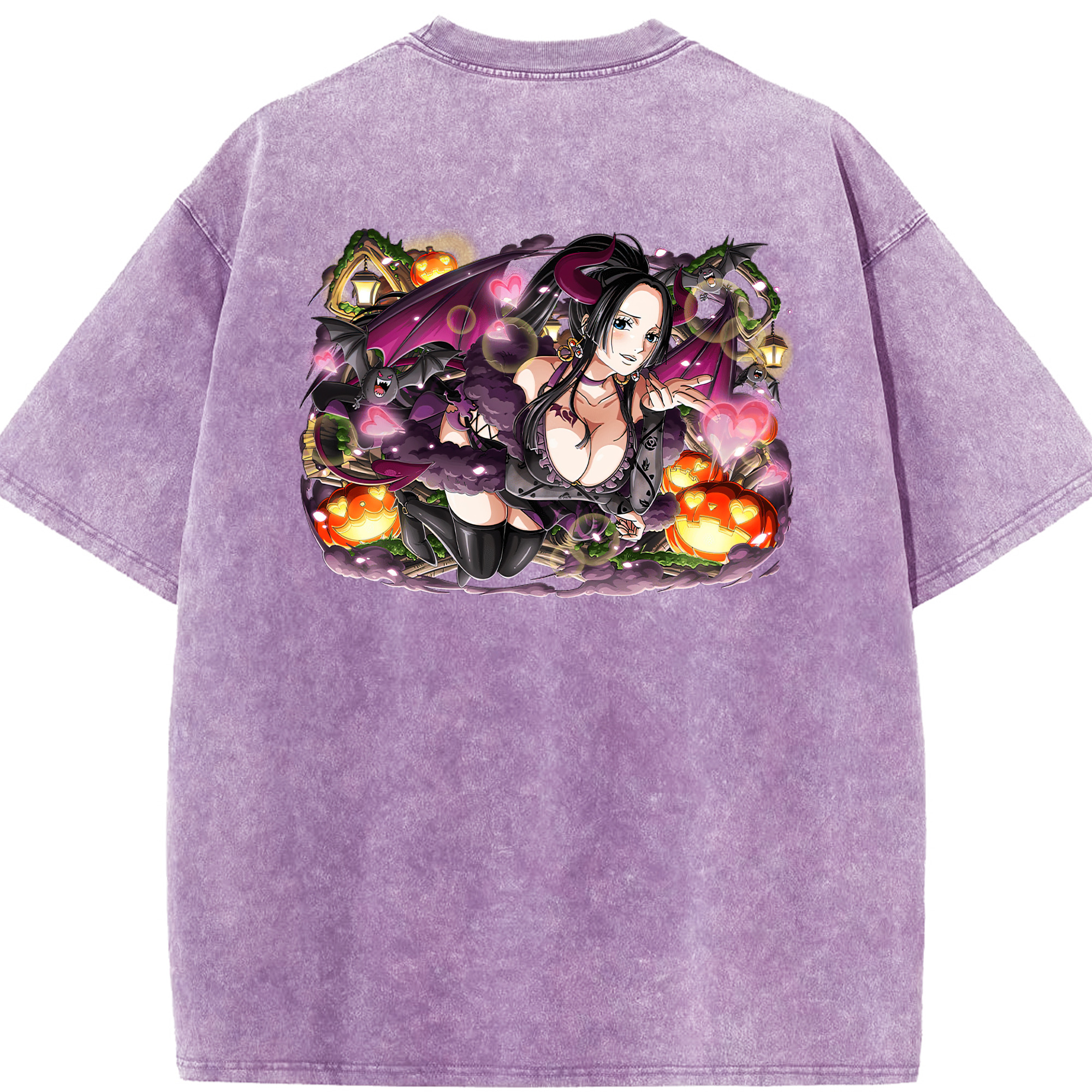 ワンピース ボア・ハンコック ONE PIECE Boa·Hancock 綿100% ヴィンテージ風 半袖Tシャツ（背面プリント）