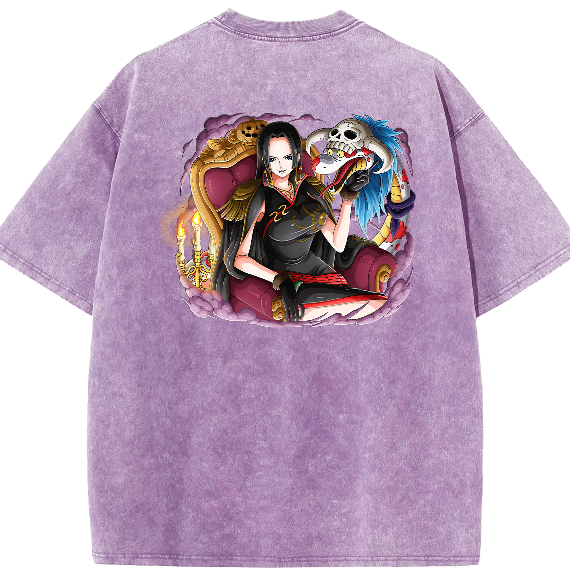 ワンピース ボア・ハンコック ONE PIECE Boa·Hancock 綿100% ヴィンテージ風 半袖Tシャツ（背面プリント）