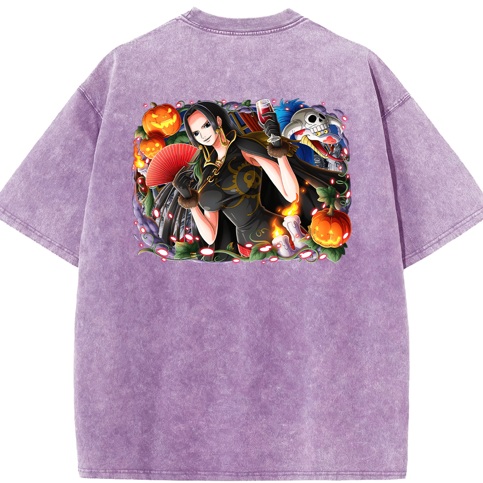 ワンピース ボア・ハンコック ONE PIECE Boa·Hancock 綿100% ヴィンテージ風 半袖Tシャツ（背面プリント）