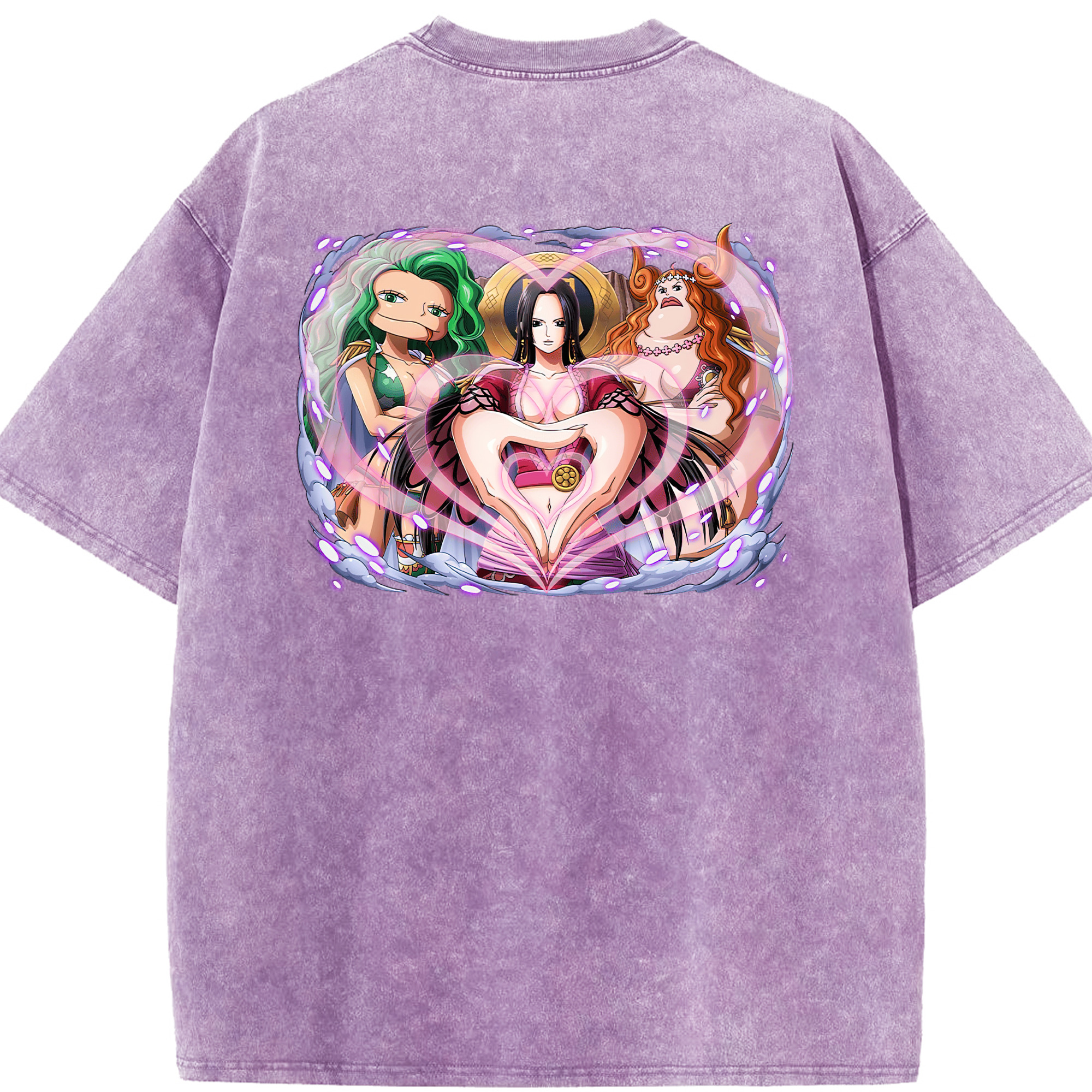 ワンピース ボア・ハンコック ONE PIECE Boa·Hancock 綿100% ヴィンテージ風 半袖Tシャツ（背面プリント）