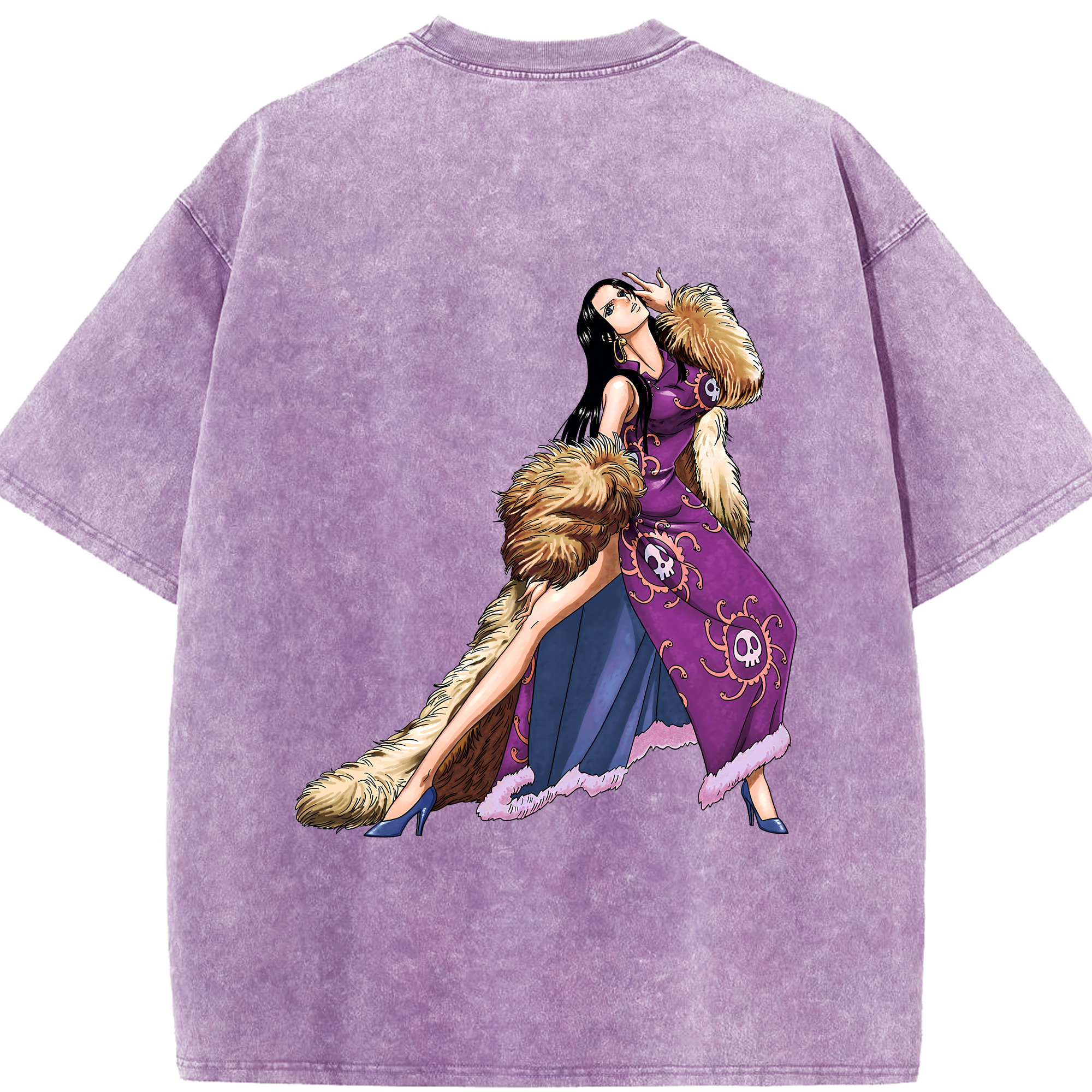 ワンピース ボア・ハンコック ONE PIECE Boa·Hancock 綿100% ヴィンテージ風 半袖Tシャツ（背面プリント）