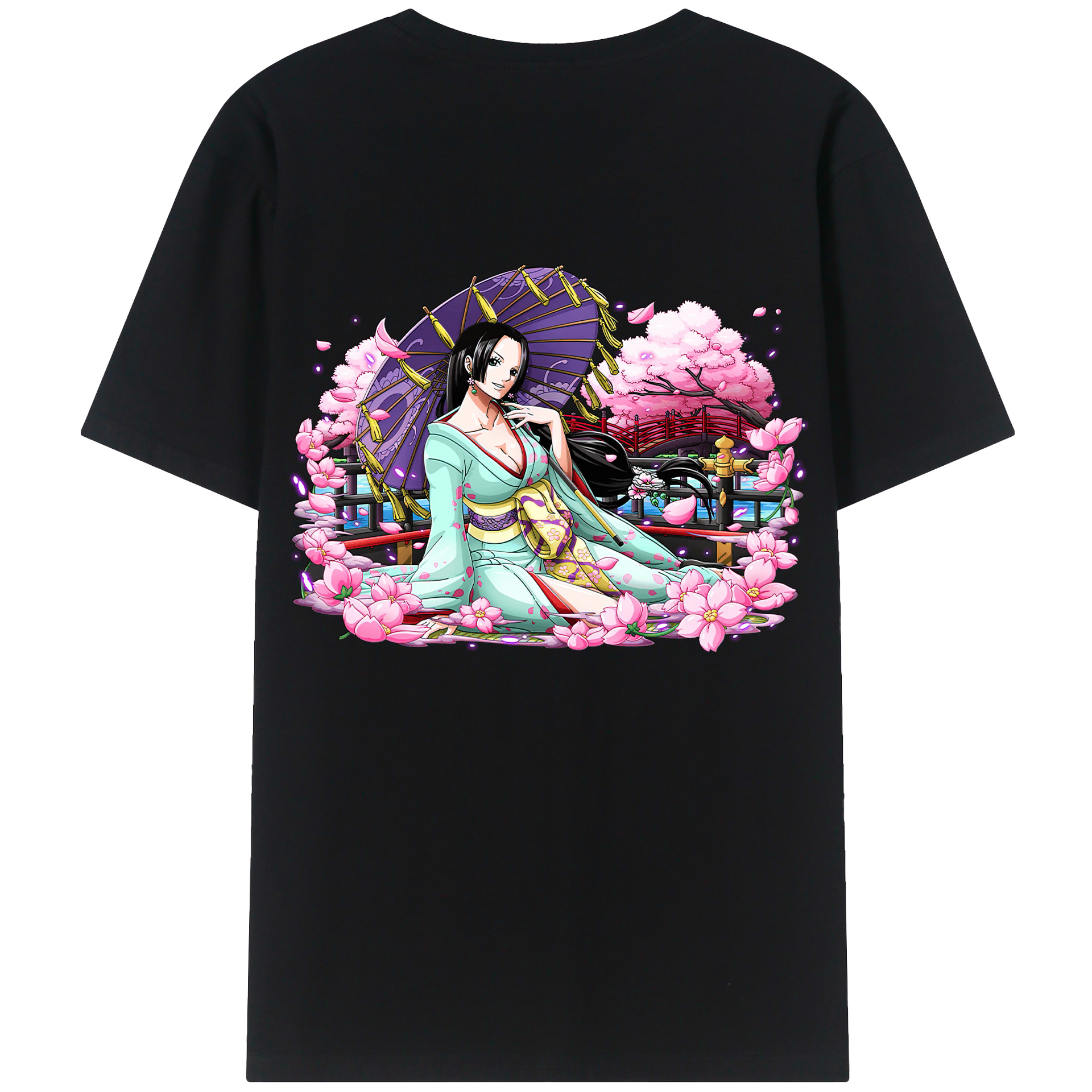 ワンピース ボア・ハンコック ONE PIECE Boa·Hancock 綿100％ メンズ半袖Tシャツ（バックプリント） 通気性