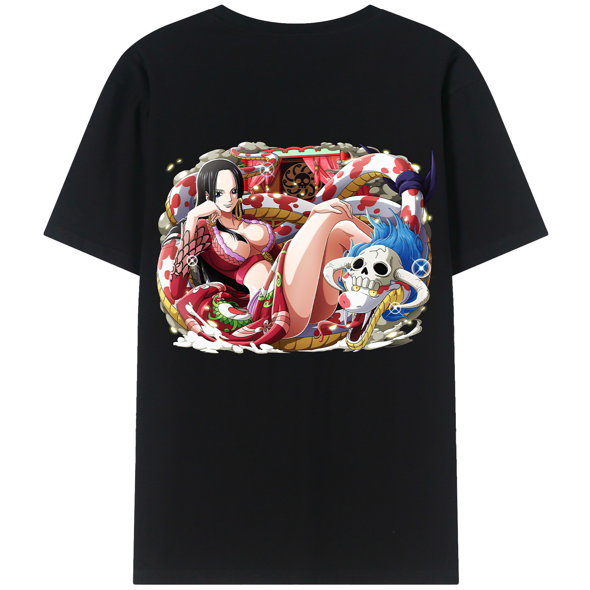 ワンピース ボア・ハンコック ONE PIECE Boa·Hancock 綿100％ メンズ半袖Tシャツ（バックプリント） 通気性