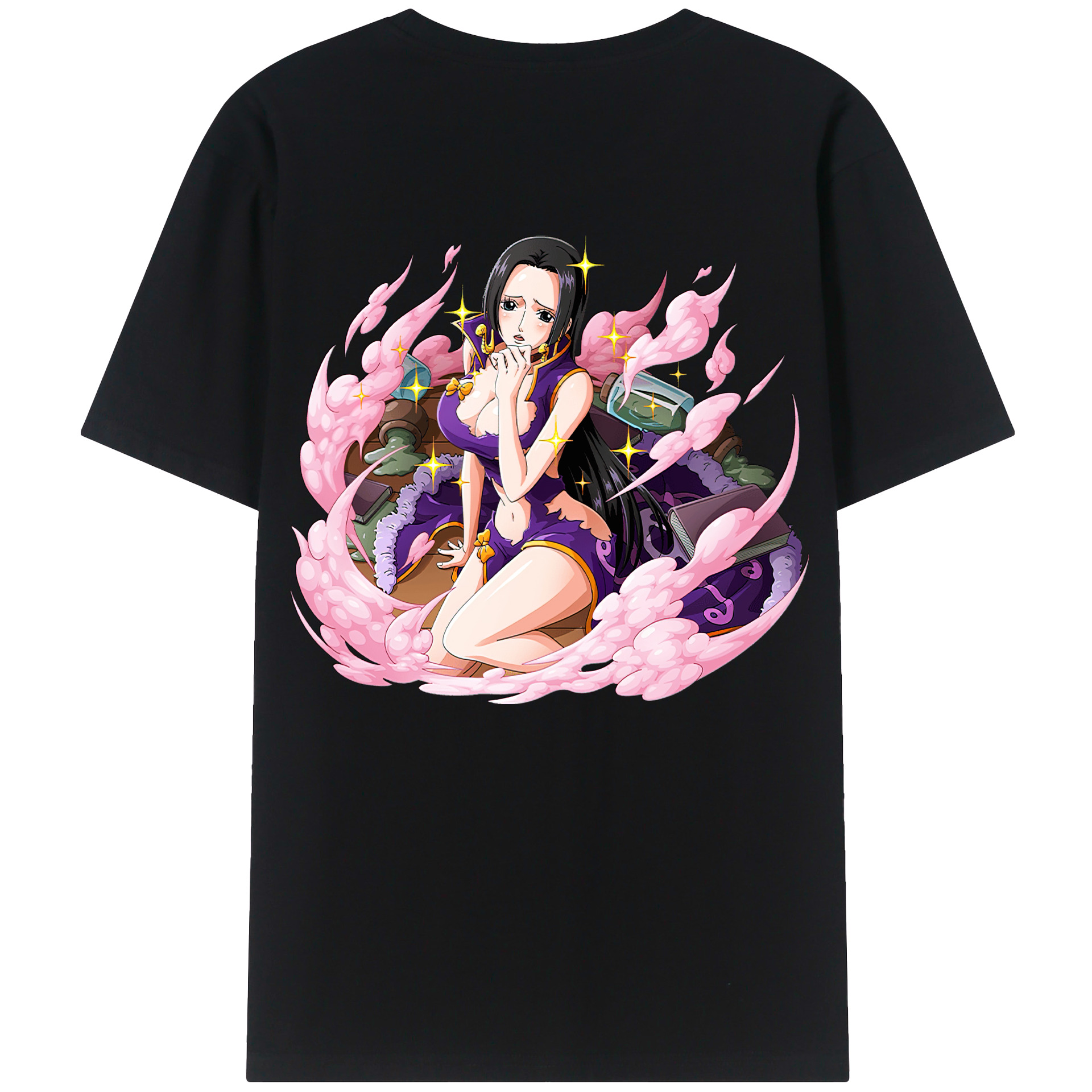 ワンピース ボア・ハンコック ONE PIECE Boa·Hancock 綿100％ メンズ半袖Tシャツ（バックプリント） 通気性