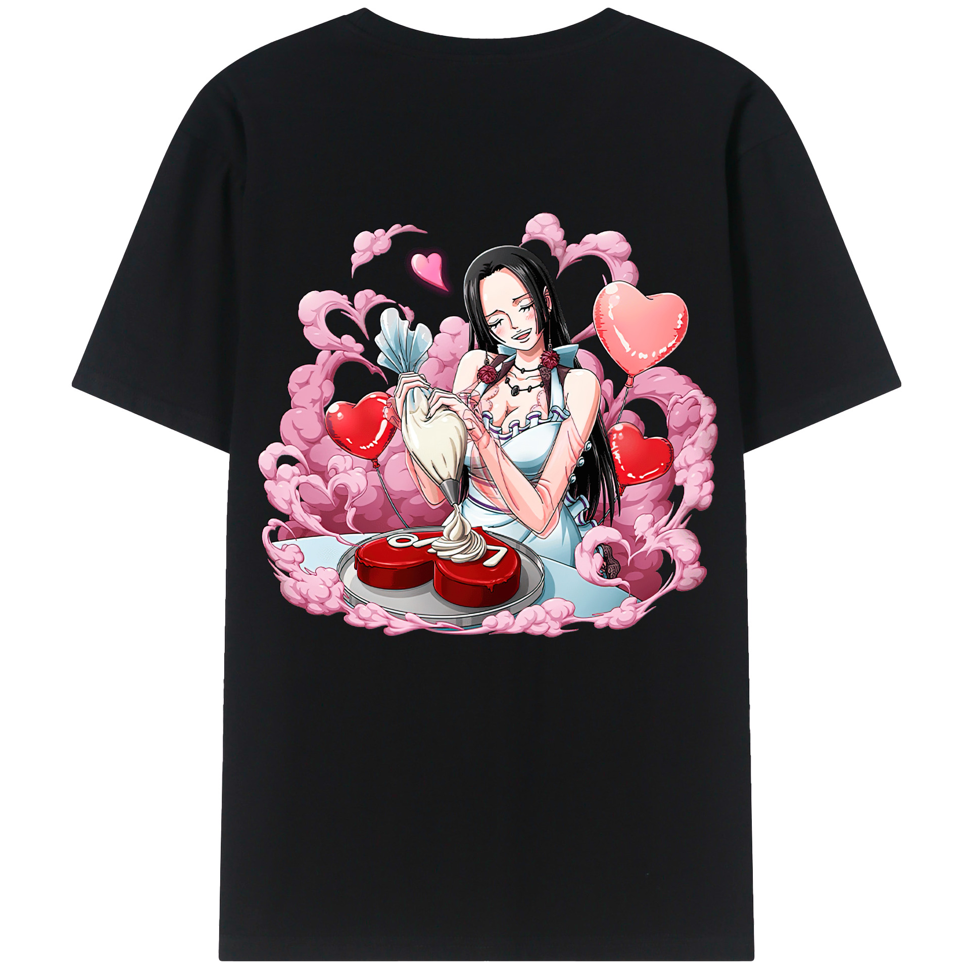 ワンピース ボア・ハンコック ONE PIECE Boa·Hancock 綿100％ メンズ半袖Tシャツ（バックプリント） 通気性