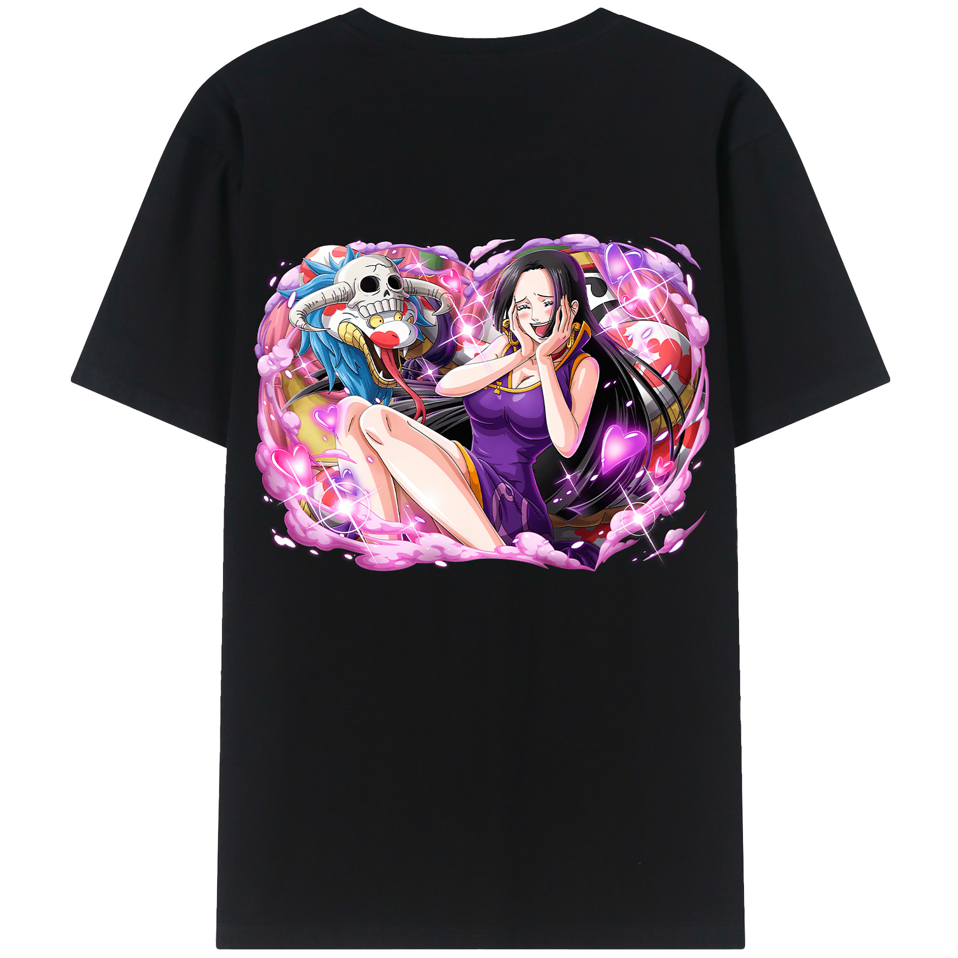 ワンピース ボア・ハンコック ONE PIECE Boa·Hancock 綿100％ メンズ半袖Tシャツ（バックプリント） 通気性