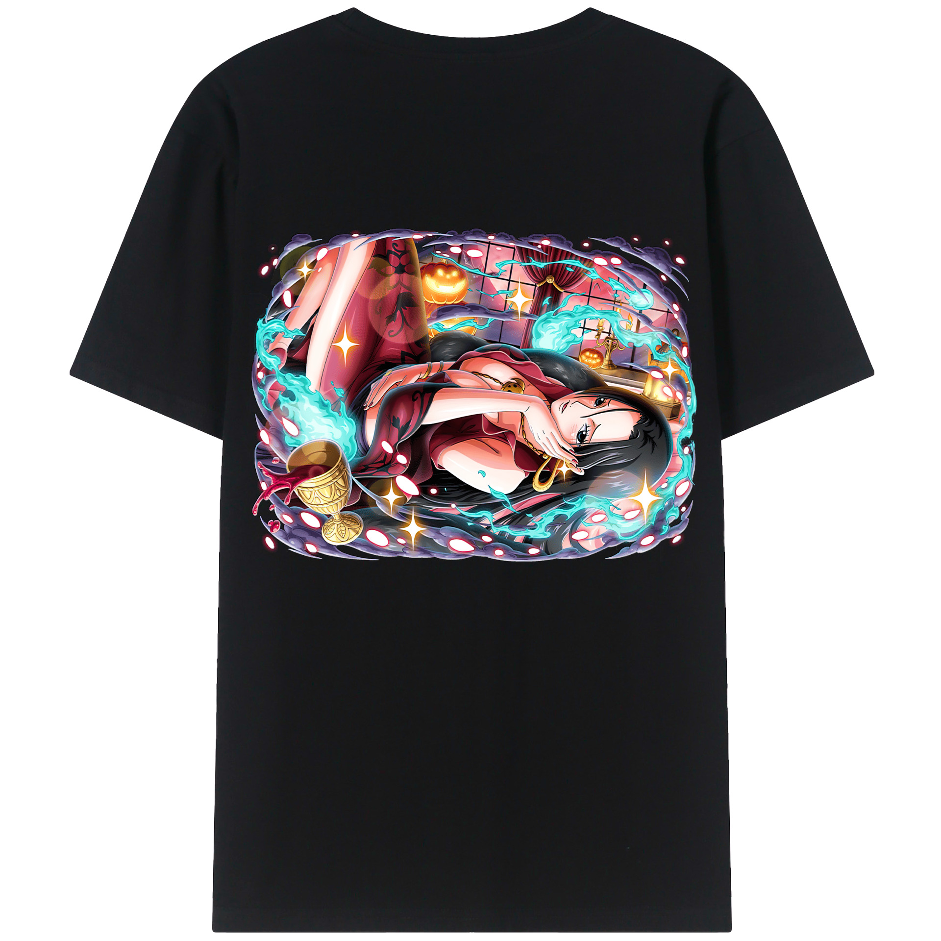ワンピース ボア・ハンコック ONE PIECE Boa·Hancock 綿100％ メンズ半袖Tシャツ（バックプリント） 通気性