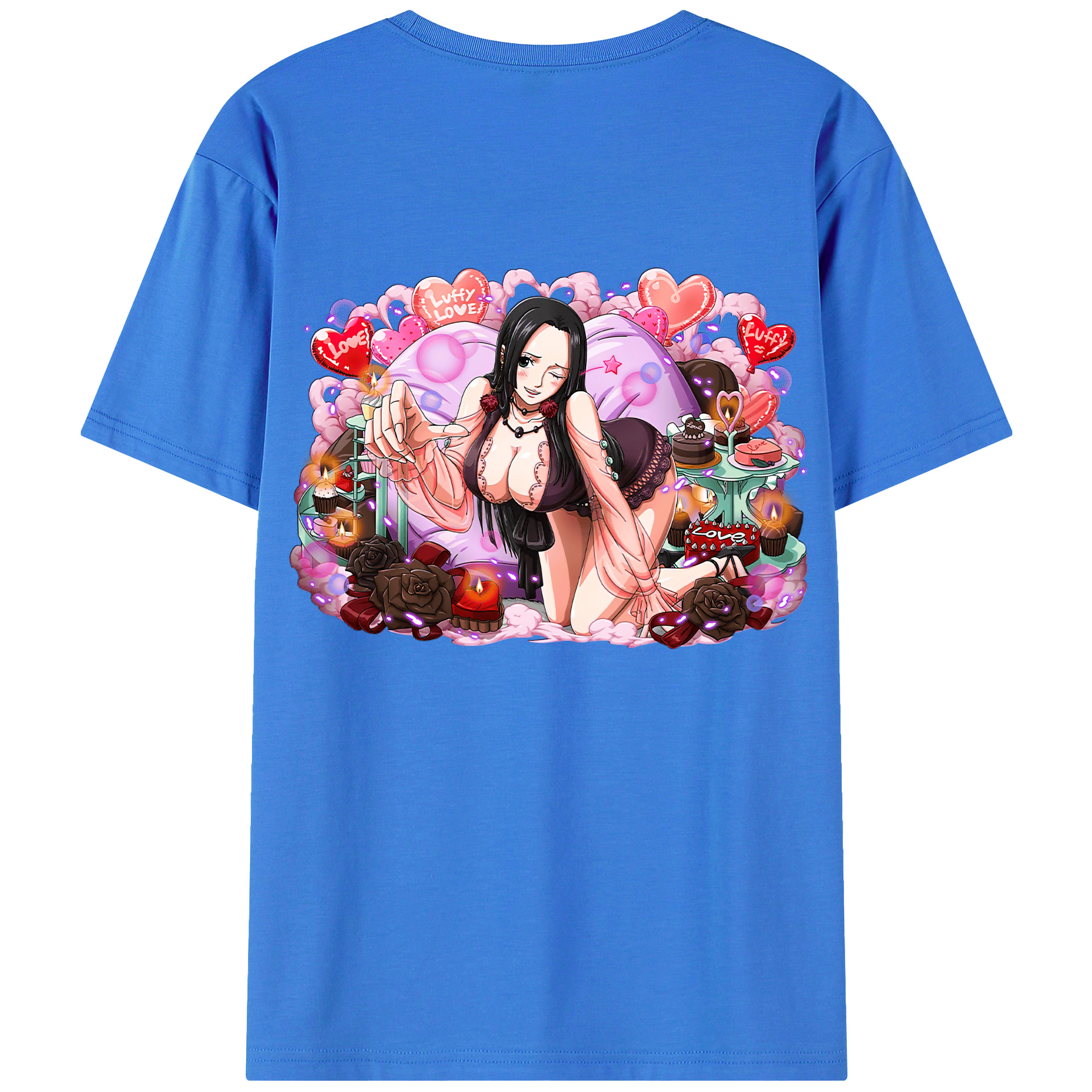 ワンピース ボア・ハンコック ONE PIECE Boa·Hancock 綿100％ メンズ半袖Tシャツ（バックプリント） 通気性