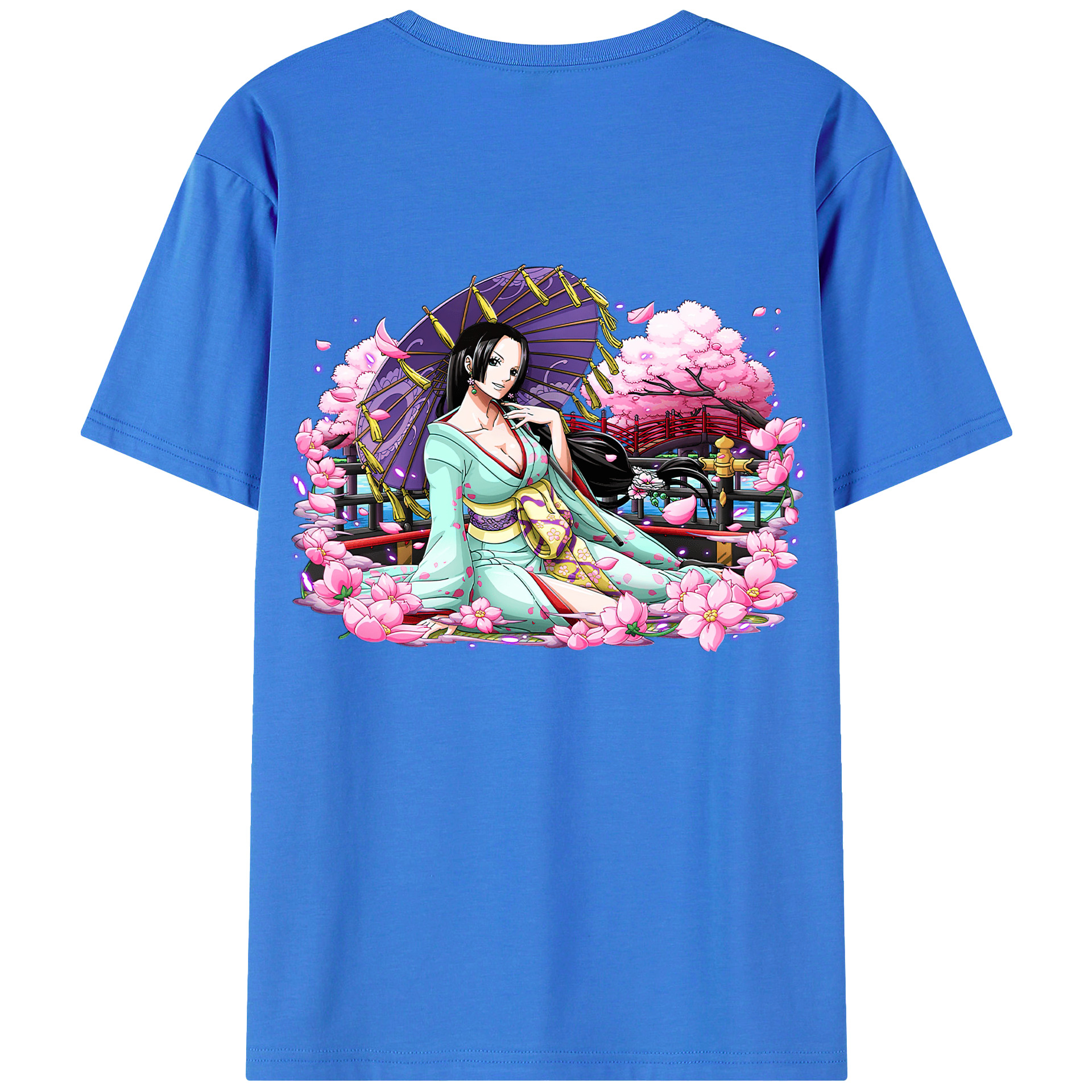 ワンピース ボア・ハンコック ONE PIECE Boa·Hancock 綿100％ メンズ半袖Tシャツ（バックプリント） 通気性