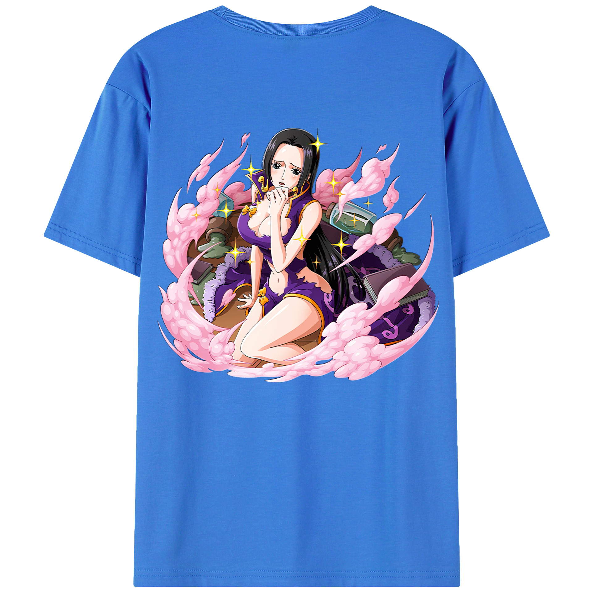 ワンピース ボア・ハンコック ONE PIECE Boa·Hancock 綿100％ メンズ半袖Tシャツ（バックプリント） 通気性
