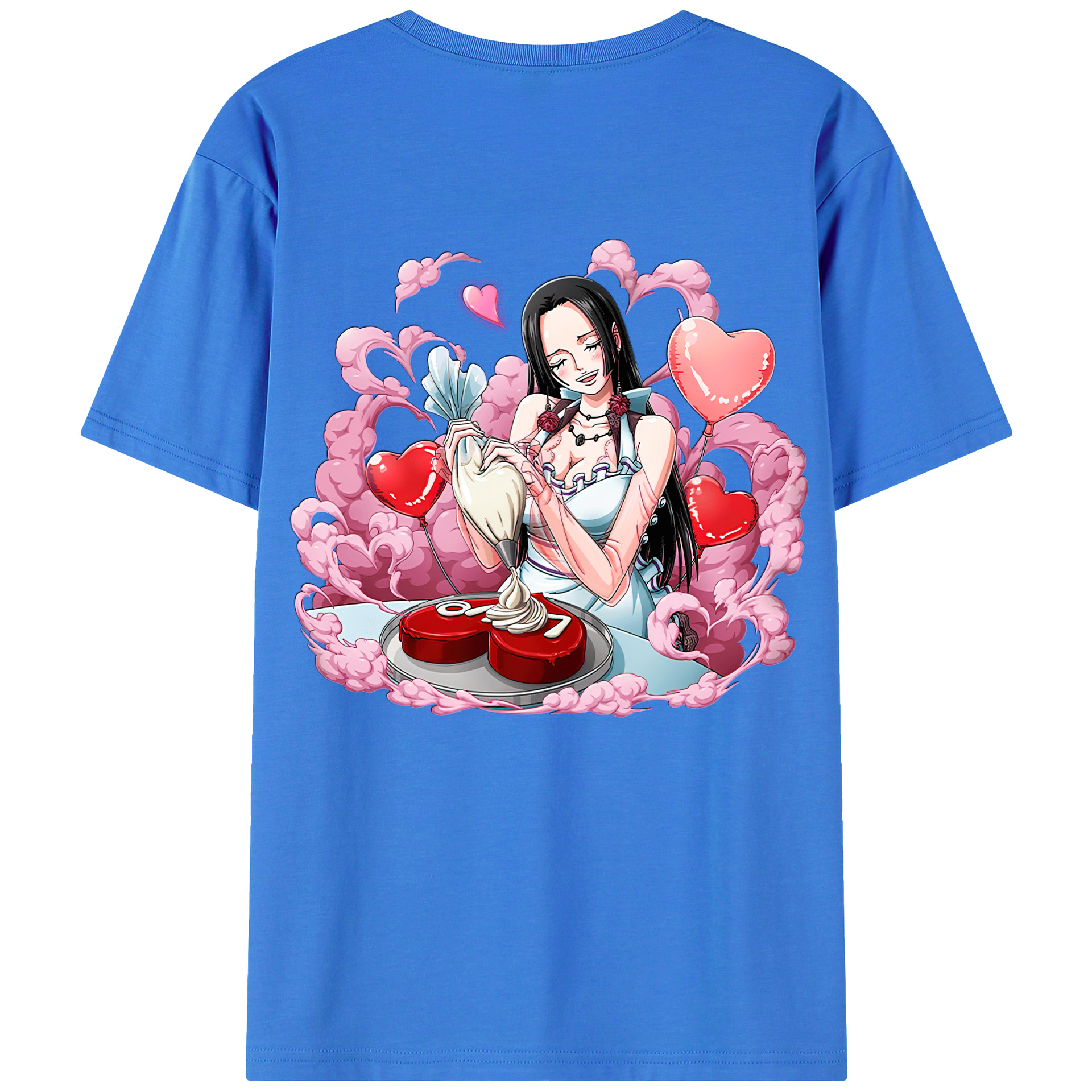 ワンピース ボア・ハンコック ONE PIECE Boa·Hancock 綿100％ メンズ半袖Tシャツ（バックプリント） 通気性