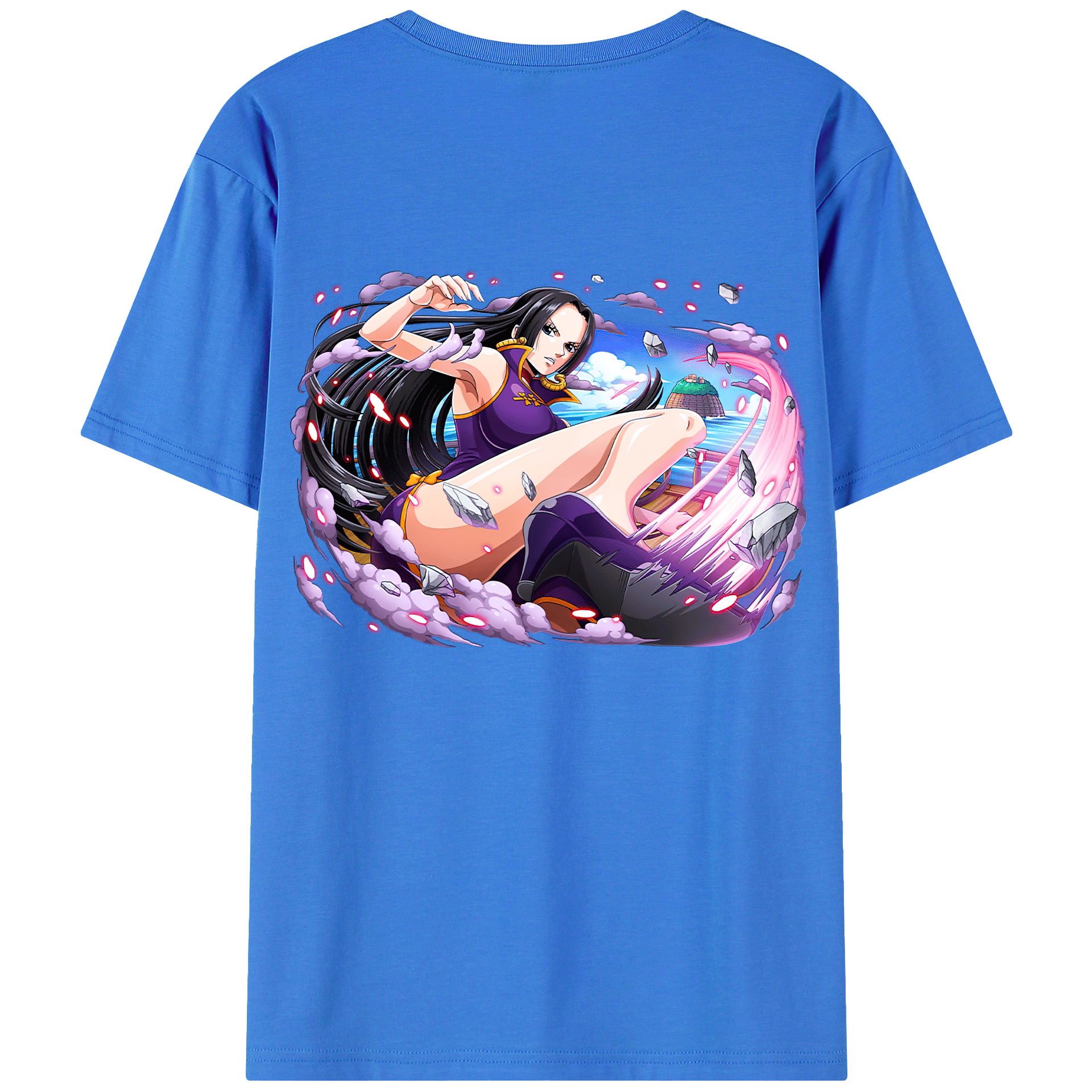 ワンピース ボア・ハンコック ONE PIECE Boa·Hancock 綿100％ メンズ半袖Tシャツ（バックプリント） 通気性