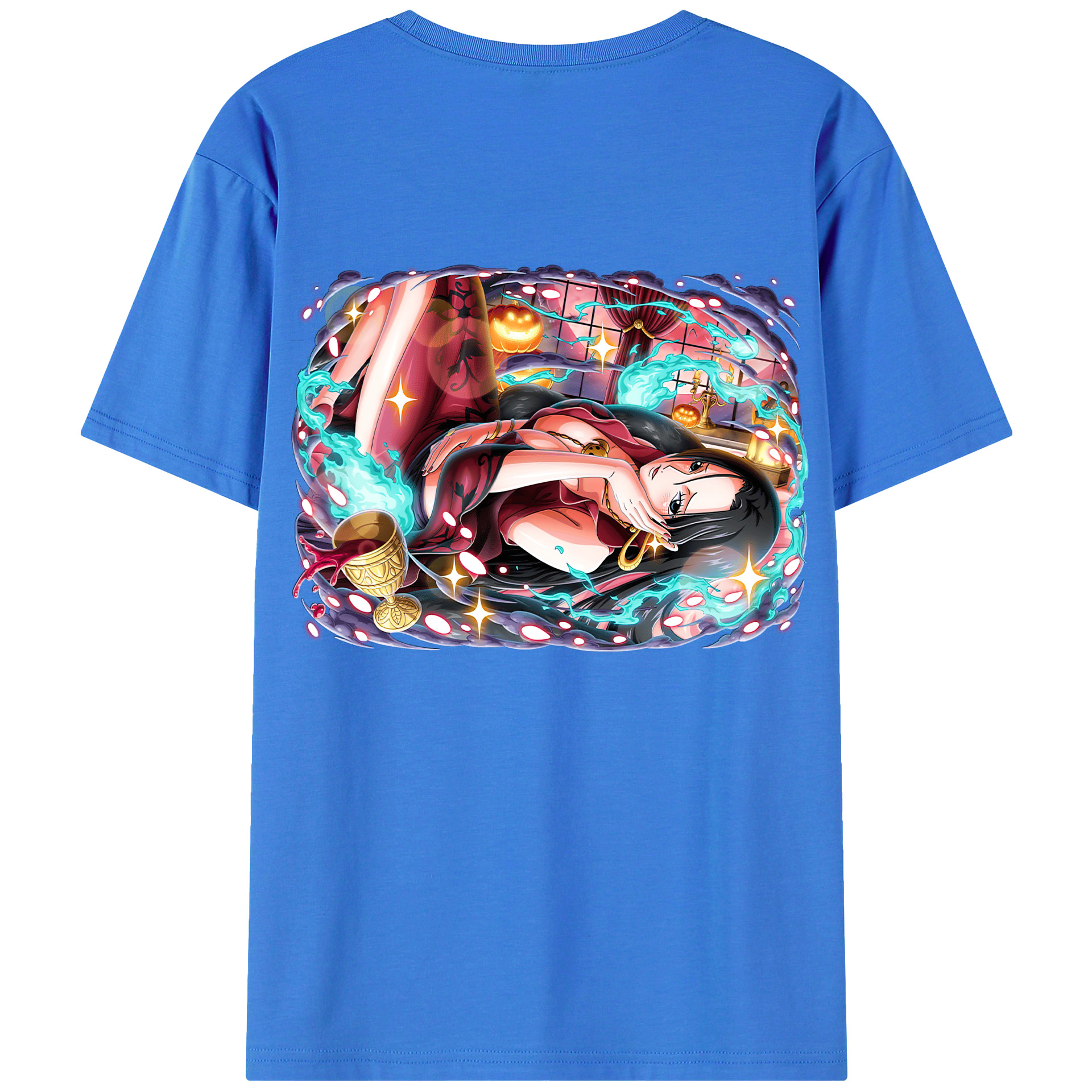 ワンピース ボア・ハンコック ONE PIECE Boa·Hancock 綿100％ メンズ半袖Tシャツ（バックプリント） 通気性