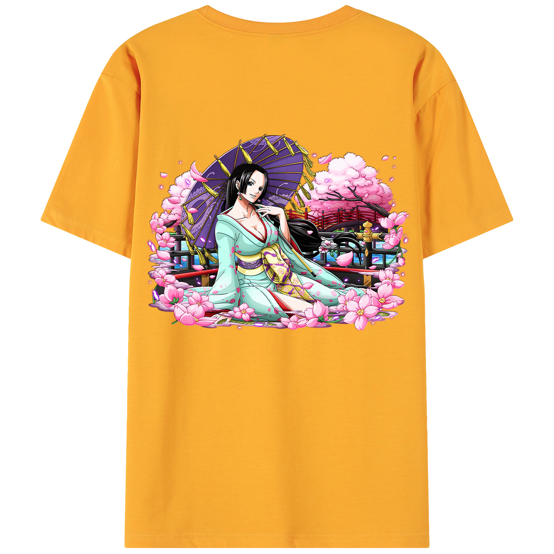 ワンピース ボア・ハンコック ONE PIECE Boa·Hancock 綿100％ メンズ半袖Tシャツ（バックプリント） 通気性