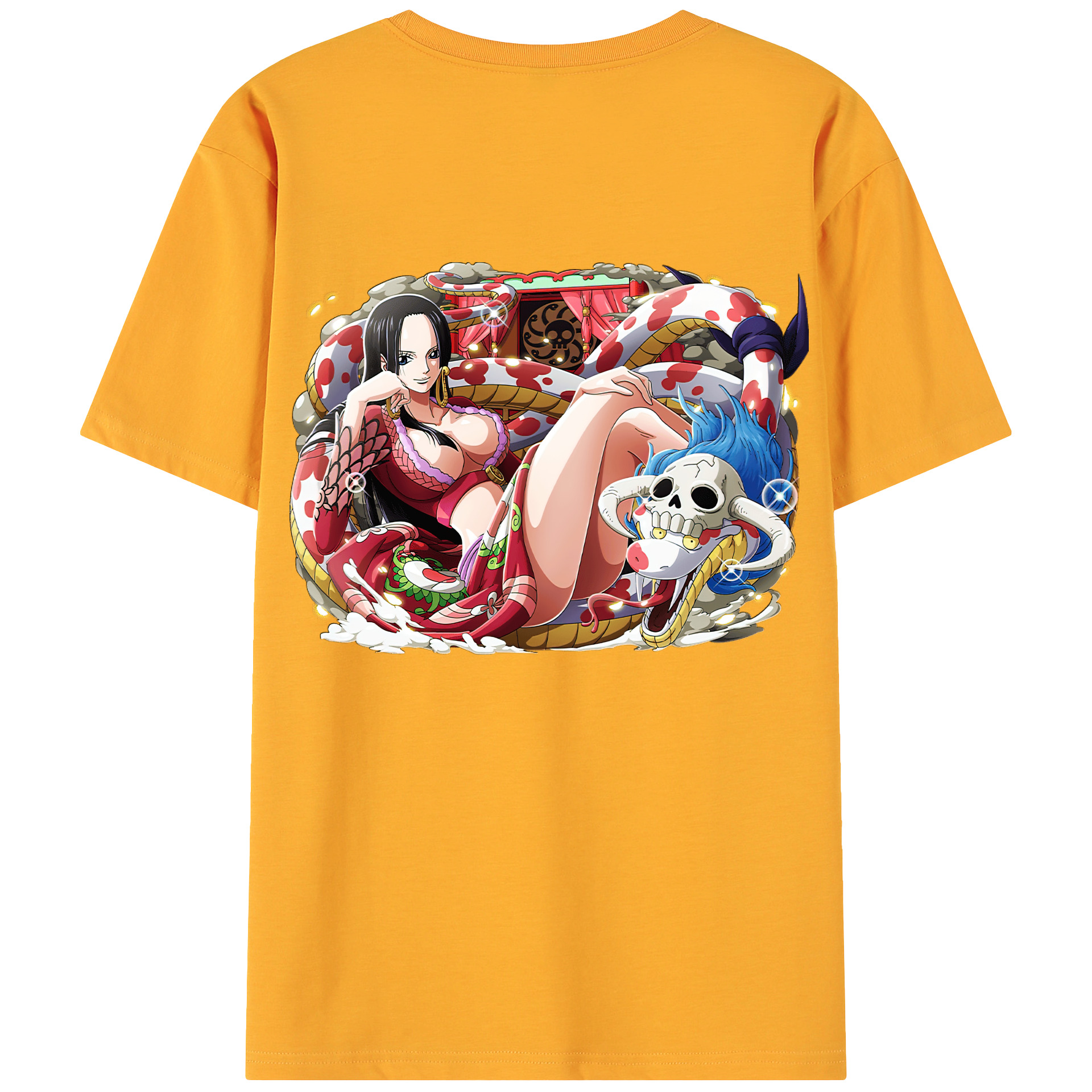 ワンピース ボア・ハンコック ONE PIECE Boa·Hancock 綿100％ メンズ半袖Tシャツ（バックプリント） 通気性