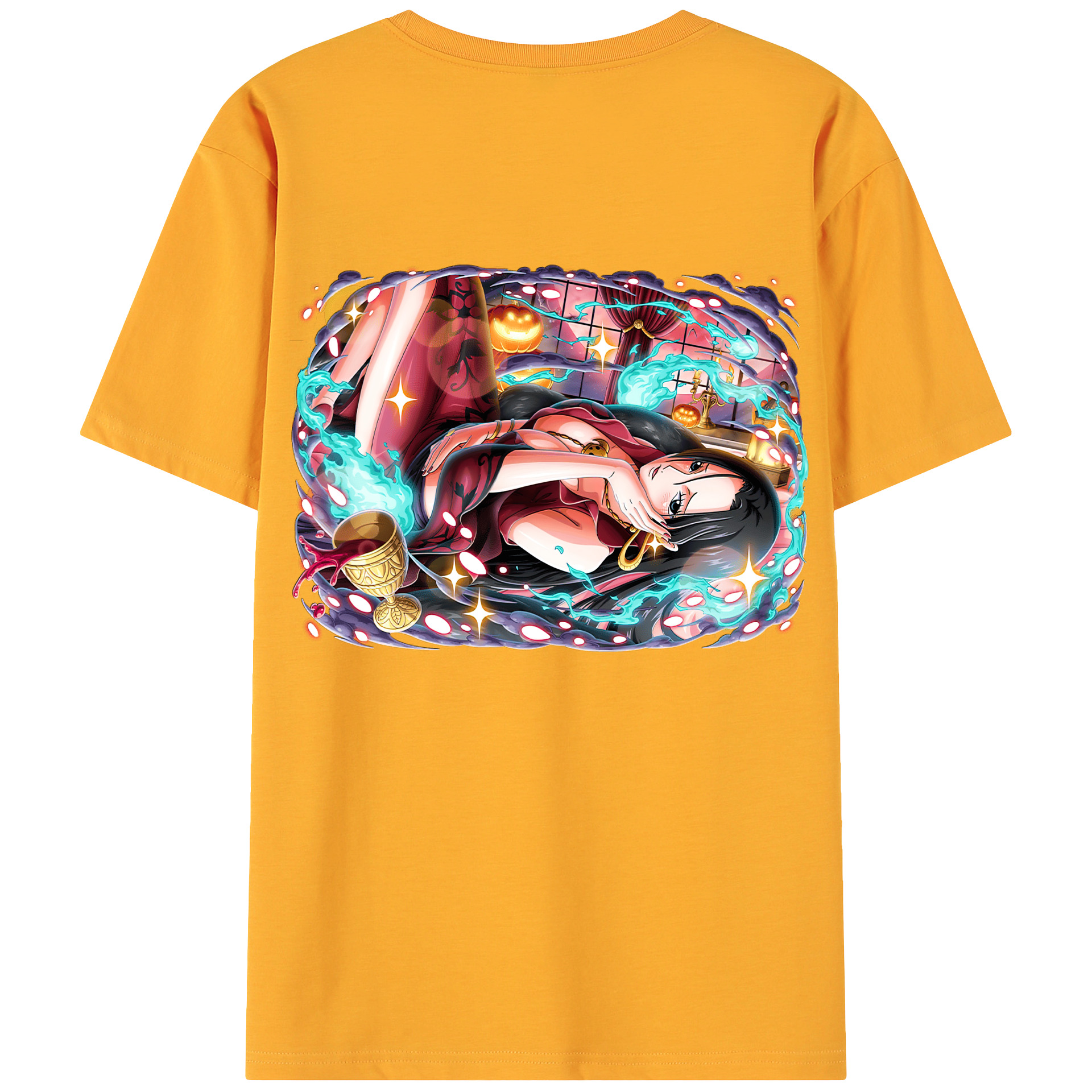 ワンピース ボア・ハンコック ONE PIECE Boa·Hancock 綿100％ メンズ半袖Tシャツ（バックプリント） 通気性