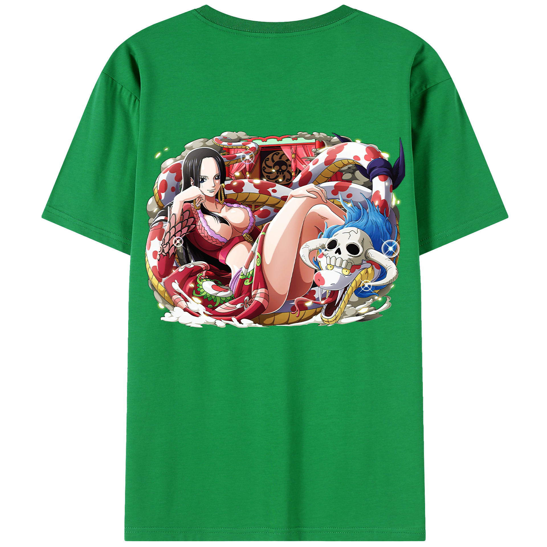 ワンピース ボア・ハンコック ONE PIECE Boa·Hancock 綿100％ メンズ半袖Tシャツ（バックプリント） 通気性