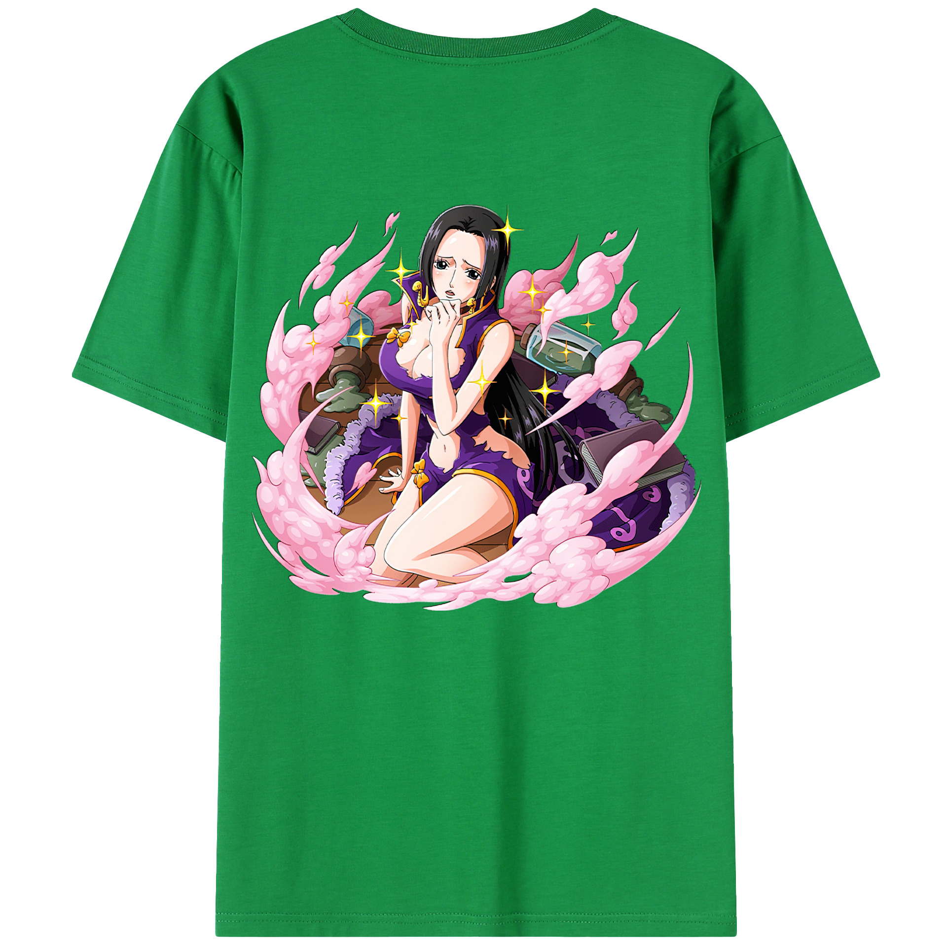 ワンピース ボア・ハンコック ONE PIECE Boa·Hancock 綿100％ メンズ半袖Tシャツ（バックプリント） 通気性