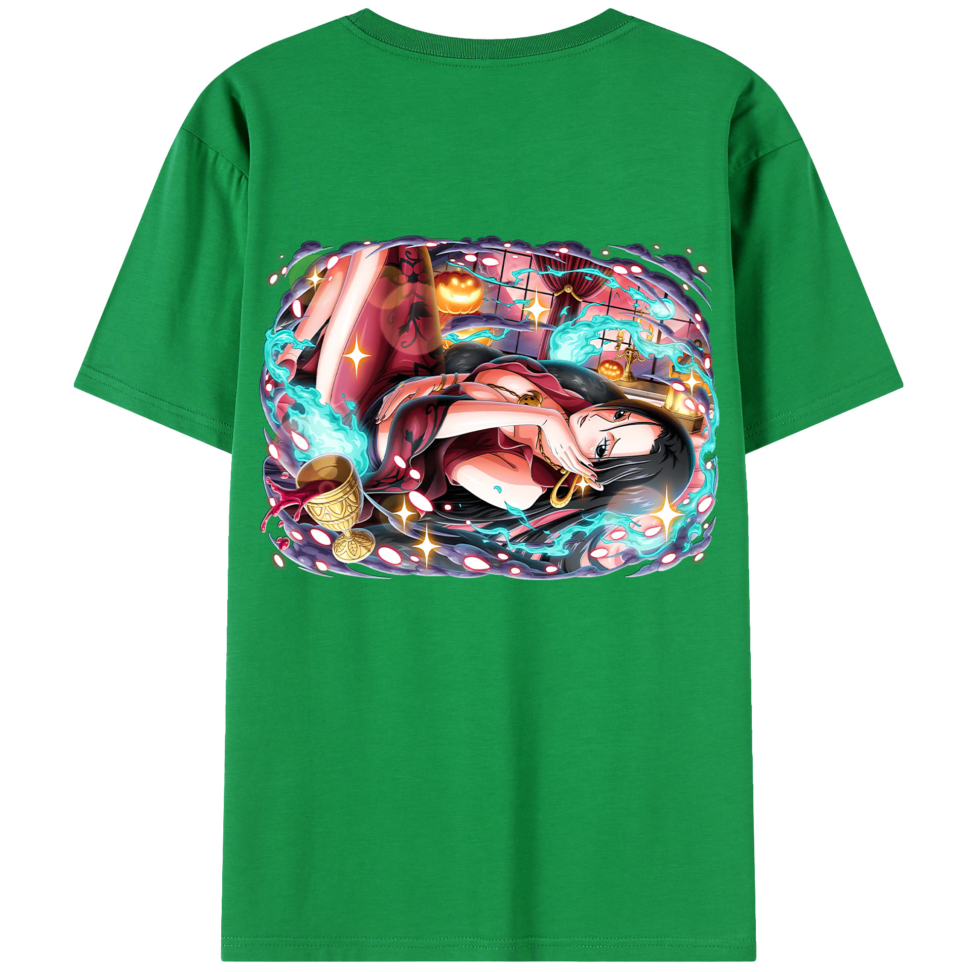 ワンピース ボア・ハンコック ONE PIECE Boa·Hancock 綿100％ メンズ半袖Tシャツ（バックプリント） 通気性