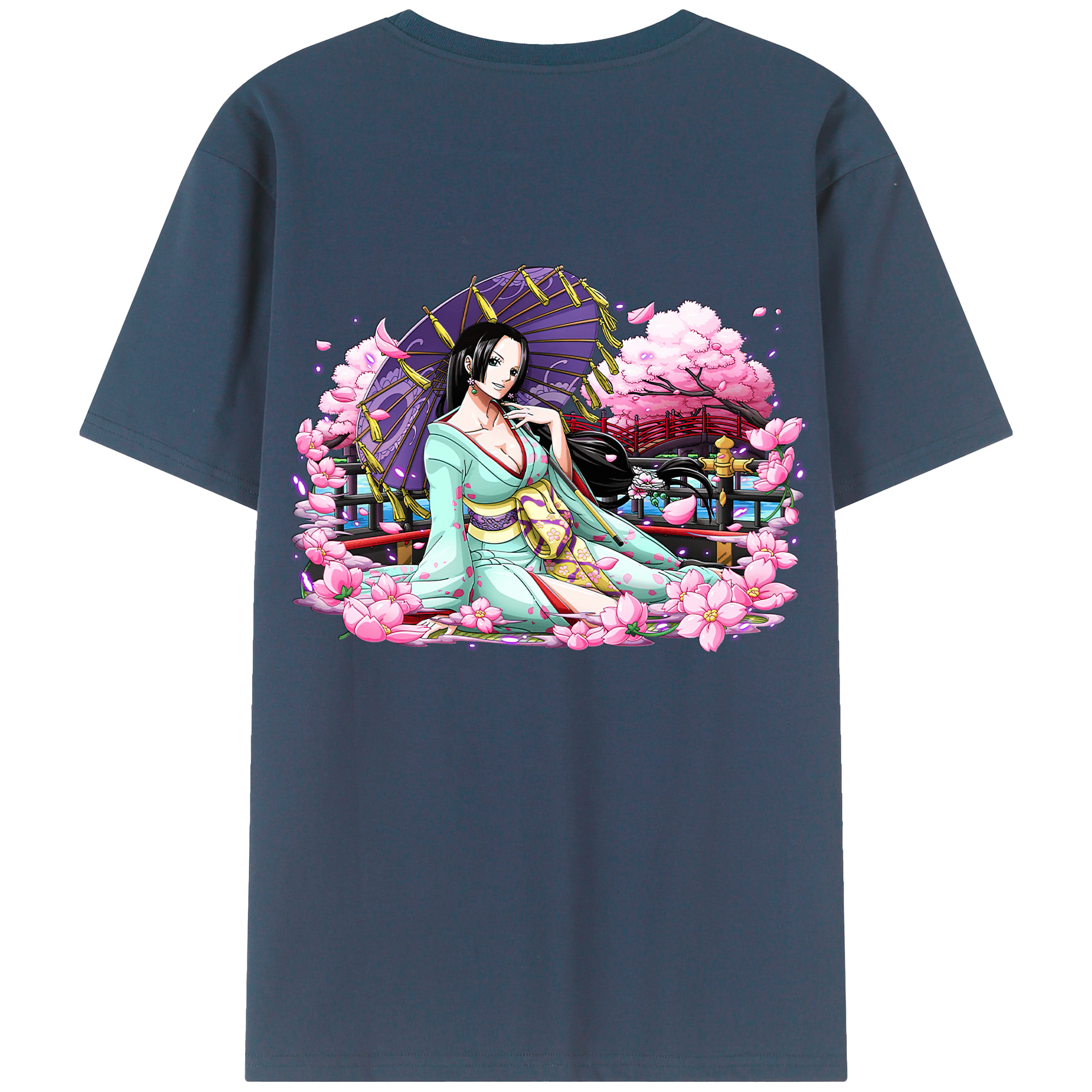 ワンピース ボア・ハンコック ONE PIECE Boa·Hancock 綿100％ メンズ半袖Tシャツ（バックプリント） 通気性