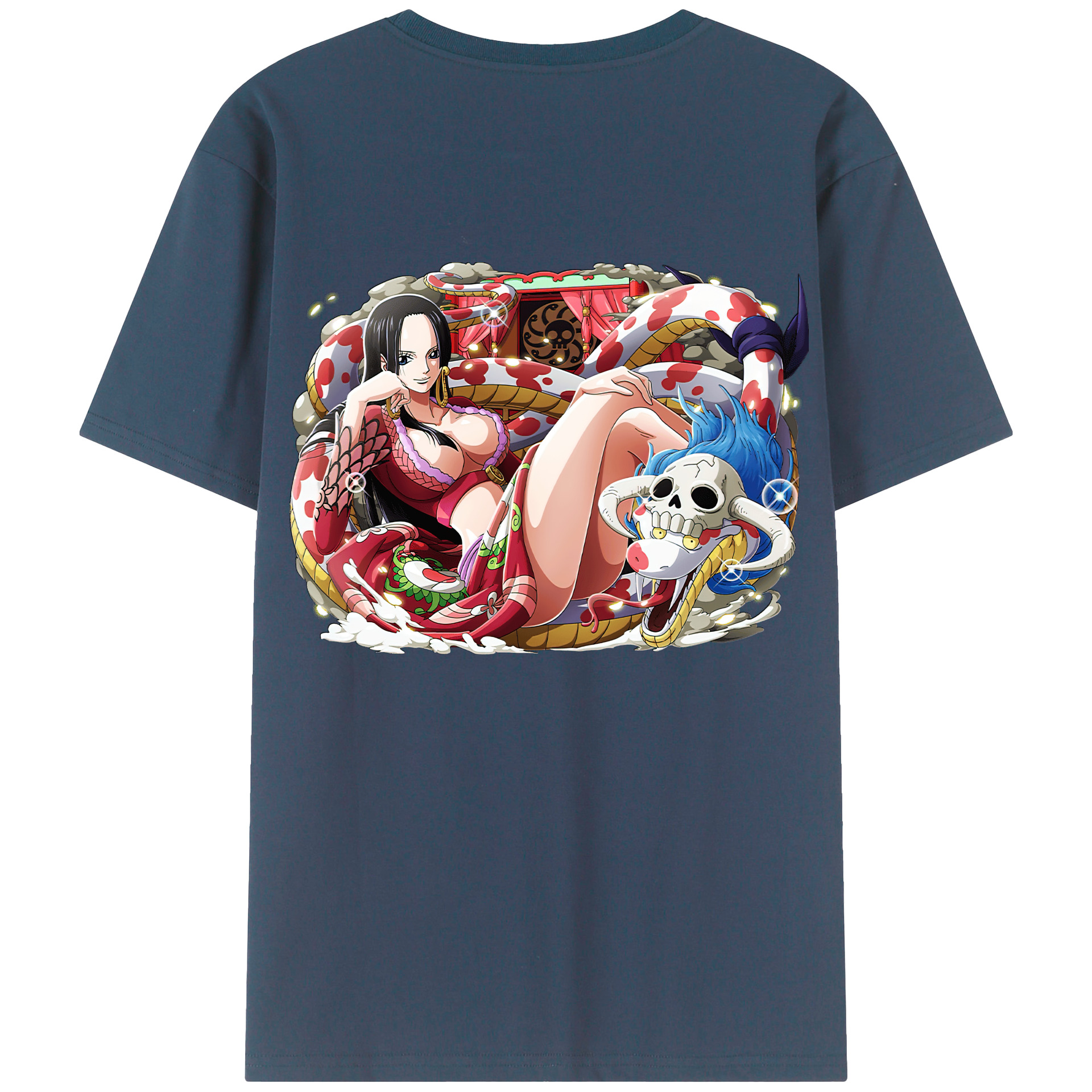 ワンピース ボア・ハンコック ONE PIECE Boa·Hancock 綿100％ メンズ半袖Tシャツ（バックプリント） 通気性
