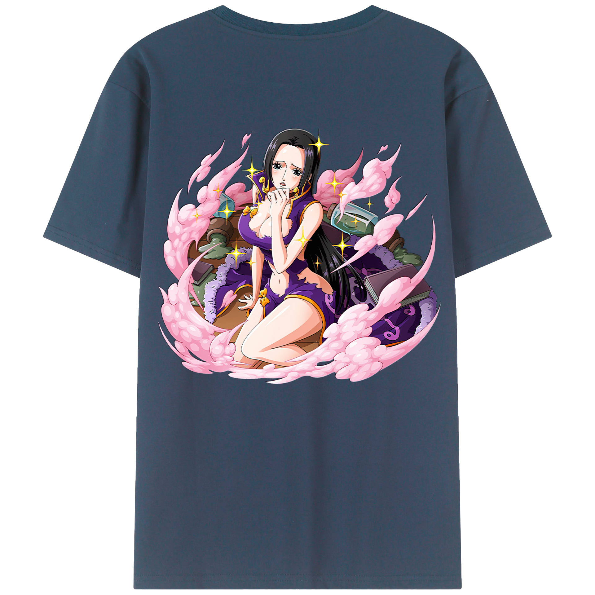 ワンピース ボア・ハンコック ONE PIECE Boa·Hancock 綿100％ メンズ半袖Tシャツ（バックプリント） 通気性