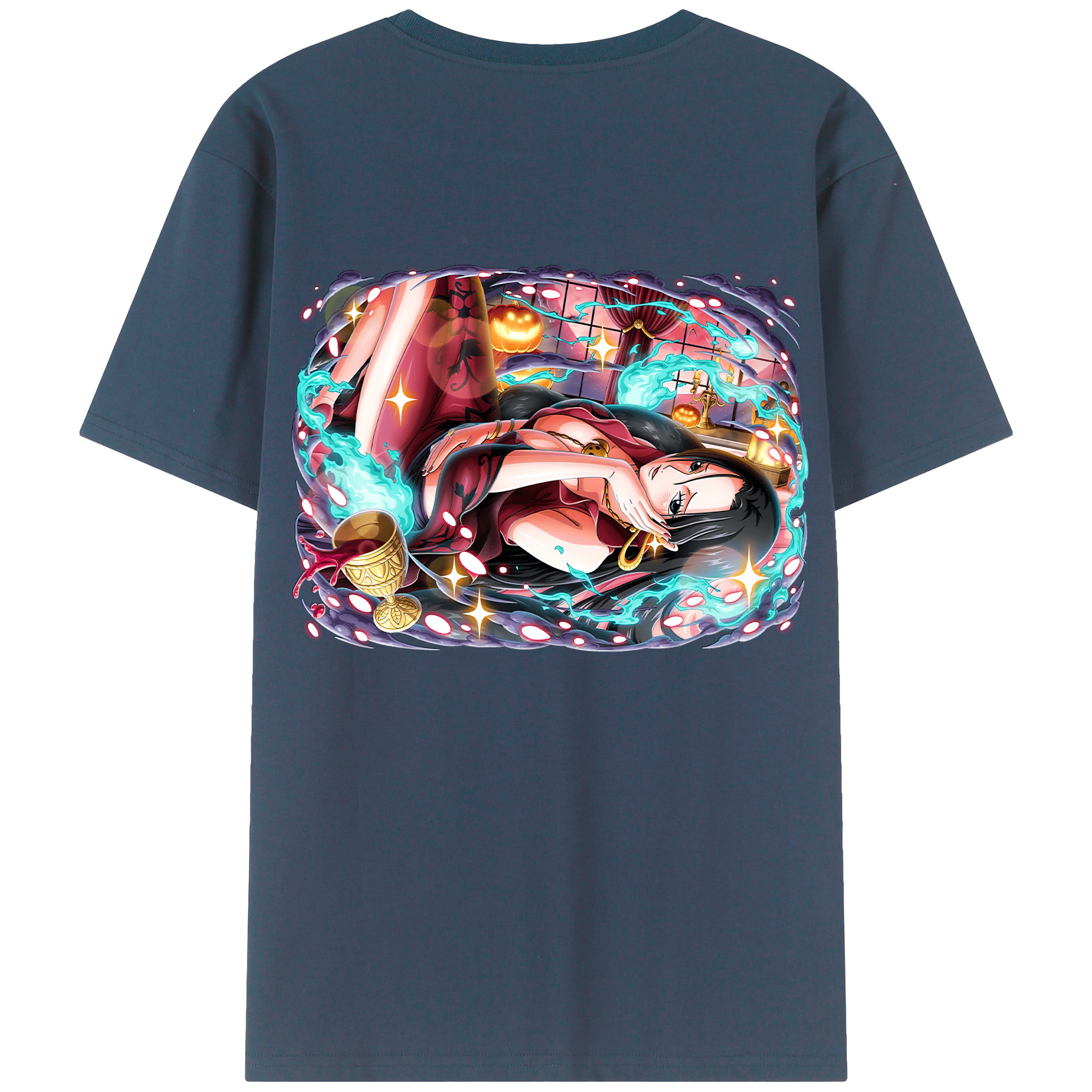 ワンピース ボア・ハンコック ONE PIECE Boa·Hancock 綿100％ メンズ半袖Tシャツ（バックプリント） 通気性